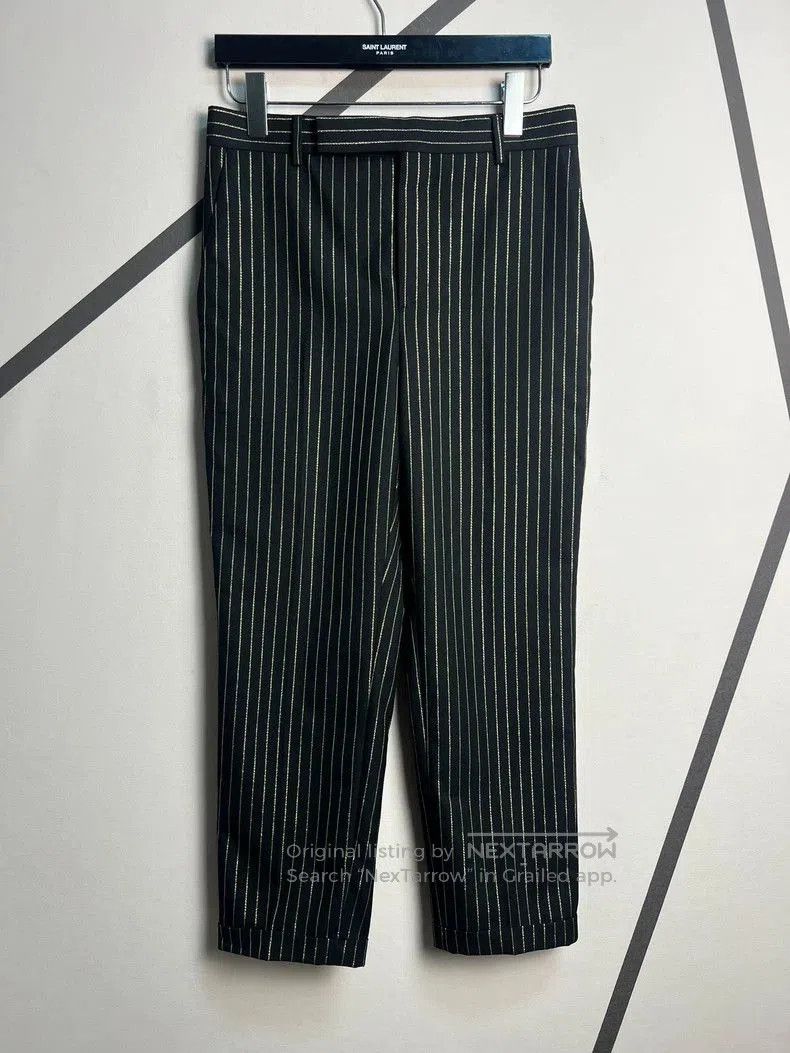 Saint Laurent Paris Saint Laurent Wool Pinstripe Cropped Trousers. Size US 28 / EU 44 - 1 Thumbnail
