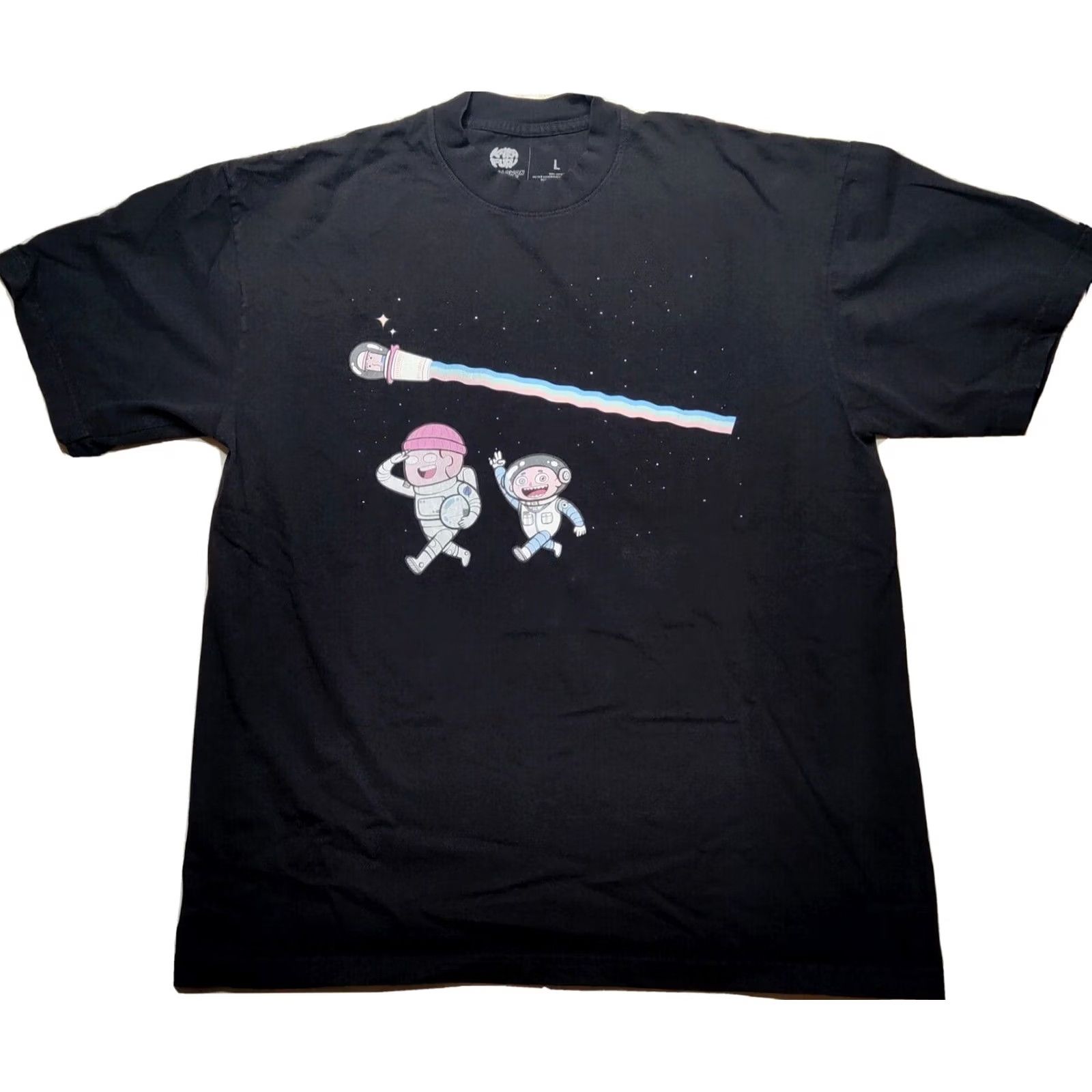 Vintage KARAFURU x NOODLES x MINDBLOWON UNIVERSE Men Large Black Double-Sided T-Shirt Size US L / EU 52-54 / 3 - 2 Thumbnail