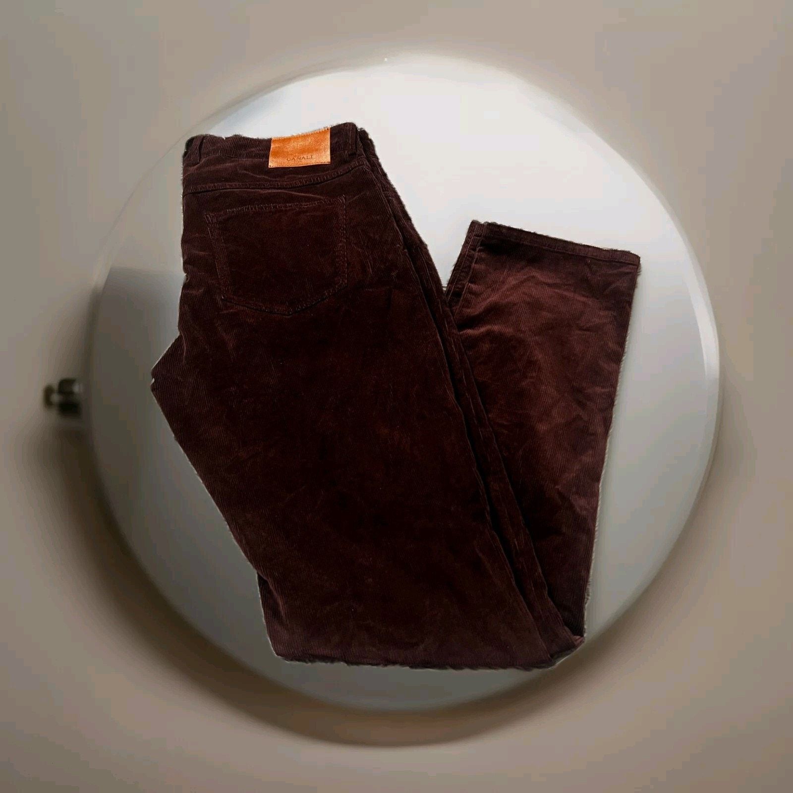 Canali Cordoroy Canali Men's Dark Red Pants Size 56 X Eu Size US 40 / EU 56 - 1 Thumbnail