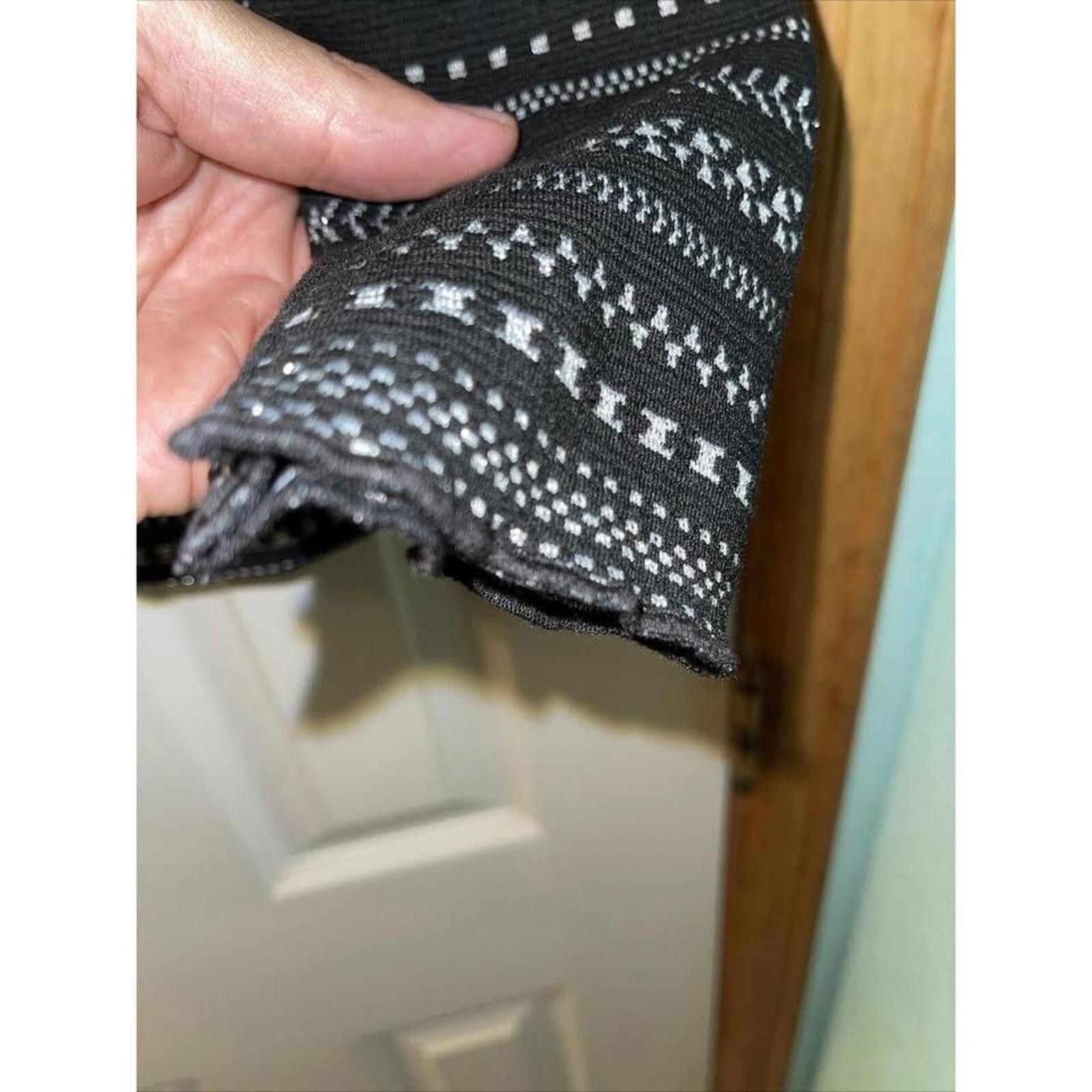 Other LOFT Black and White Patterned Turtleneck Sweater Size M / US 6-8 / IT 42-44 - 6 Thumbnail