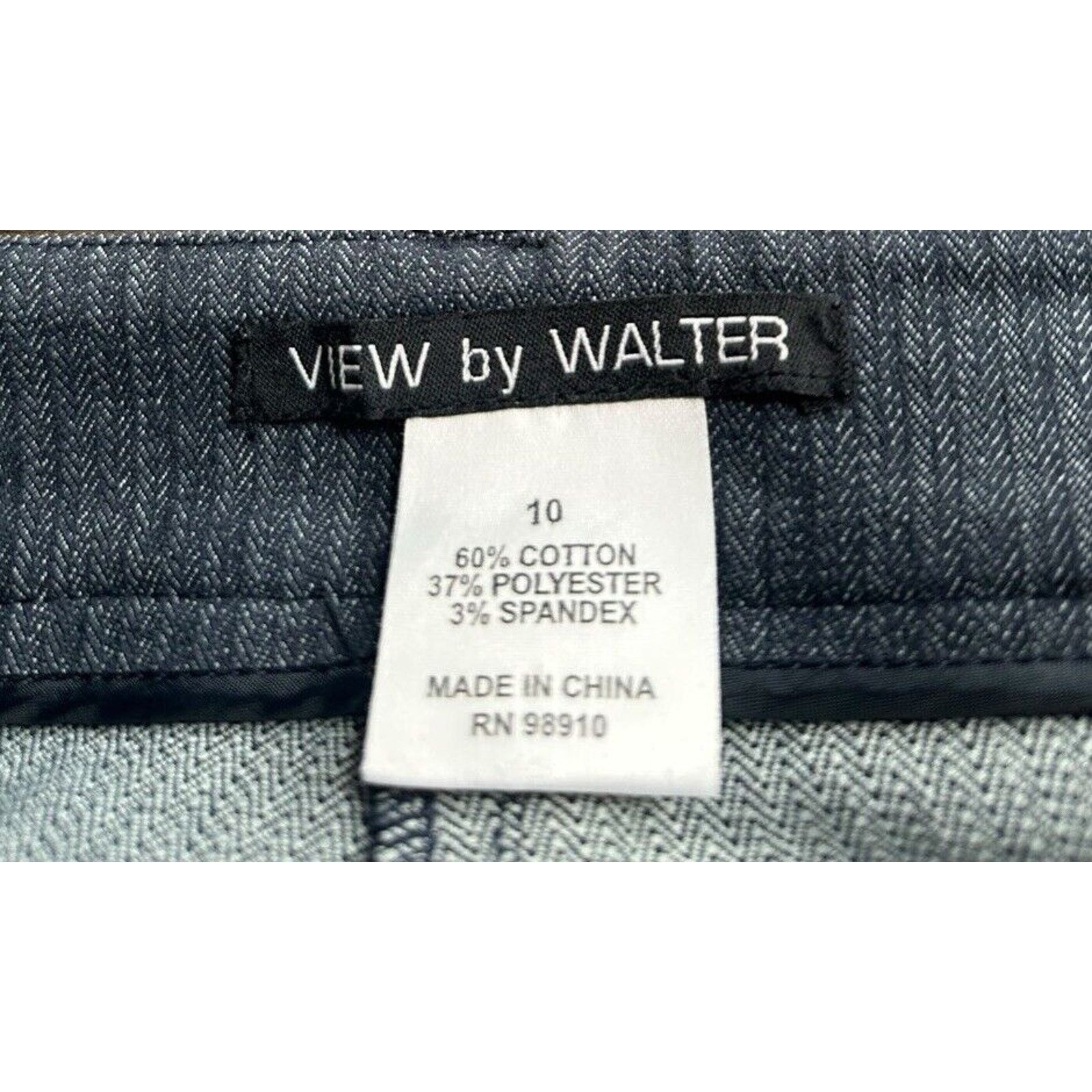 Other View Walter Blue Herringbone Denim Trouser Jeans Blazer 10 L Size 32" / US 10 / IT 46 - 6 Thumbnail