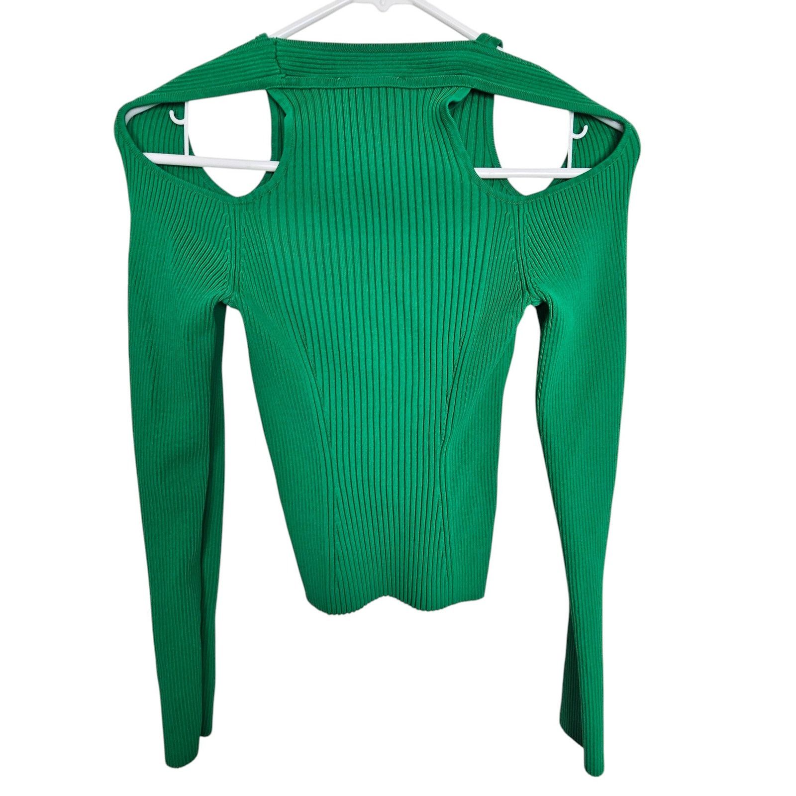 ASTR The Label ASTR The Label Womens Eris Crop Kelly Green Ribbed Sweater M Size M / US 6-8 / IT 42-44 - 9 Thumbnail