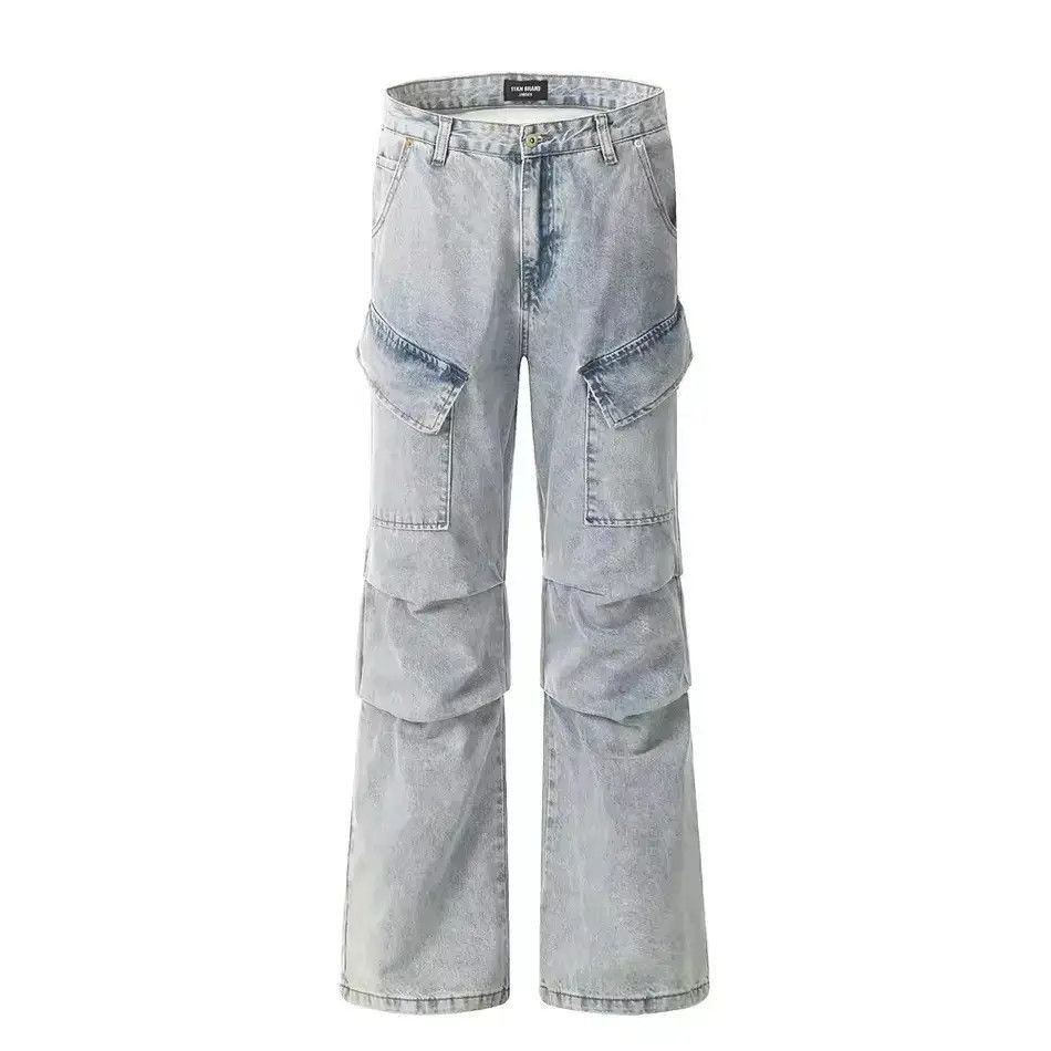Japanese Brand Street wash frayed and distressed baggy jeans Size US 32 / EU 48 - 4 Thumbnail