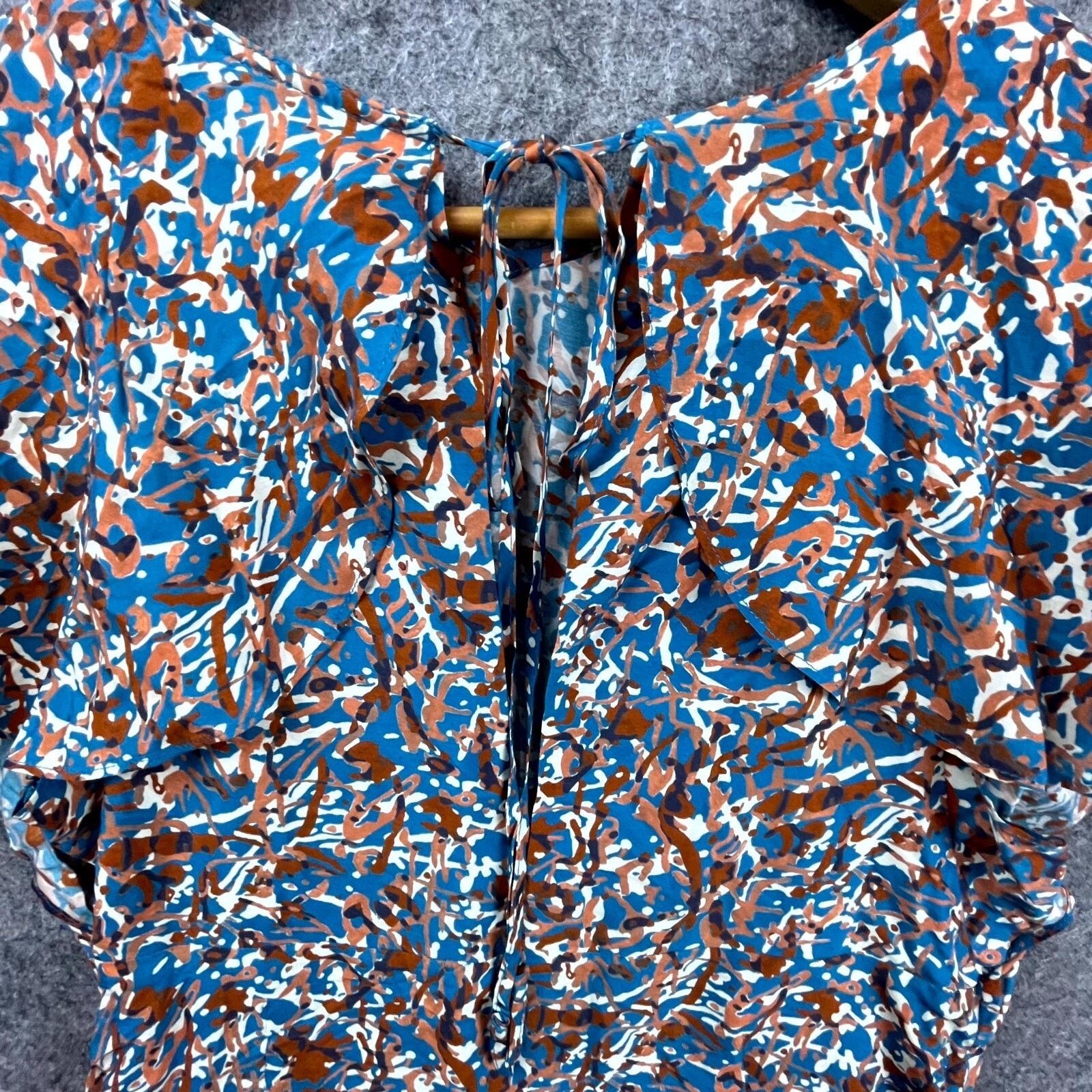 Joie Joie Hunter Mini Dress Womens 8 Fjord Blue Abstract Artsy Size M / US 6-8 / IT 42-44 - 5 Thumbnail
