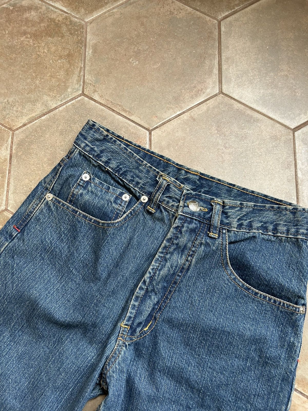 Japanese Brand × Nike Nike Distressed Flared Denim Jeans Bootcut Size 25" / US 0 / IT 36 - 3 Thumbnail