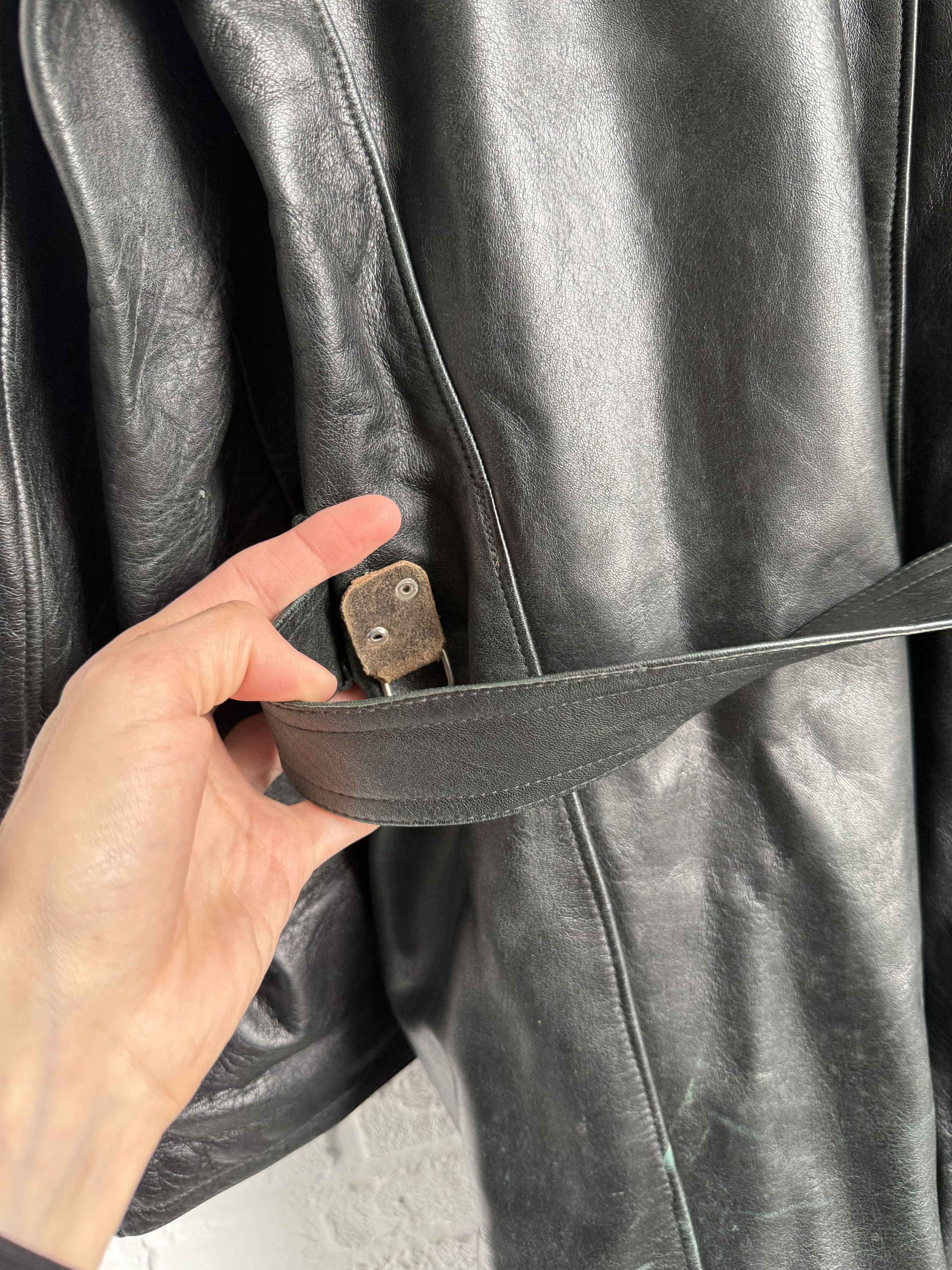 Vintage Vintage German Leather Trench Coat Ledermantel Black Size US M / EU 48-50 / 2 - 20 Thumbnail
