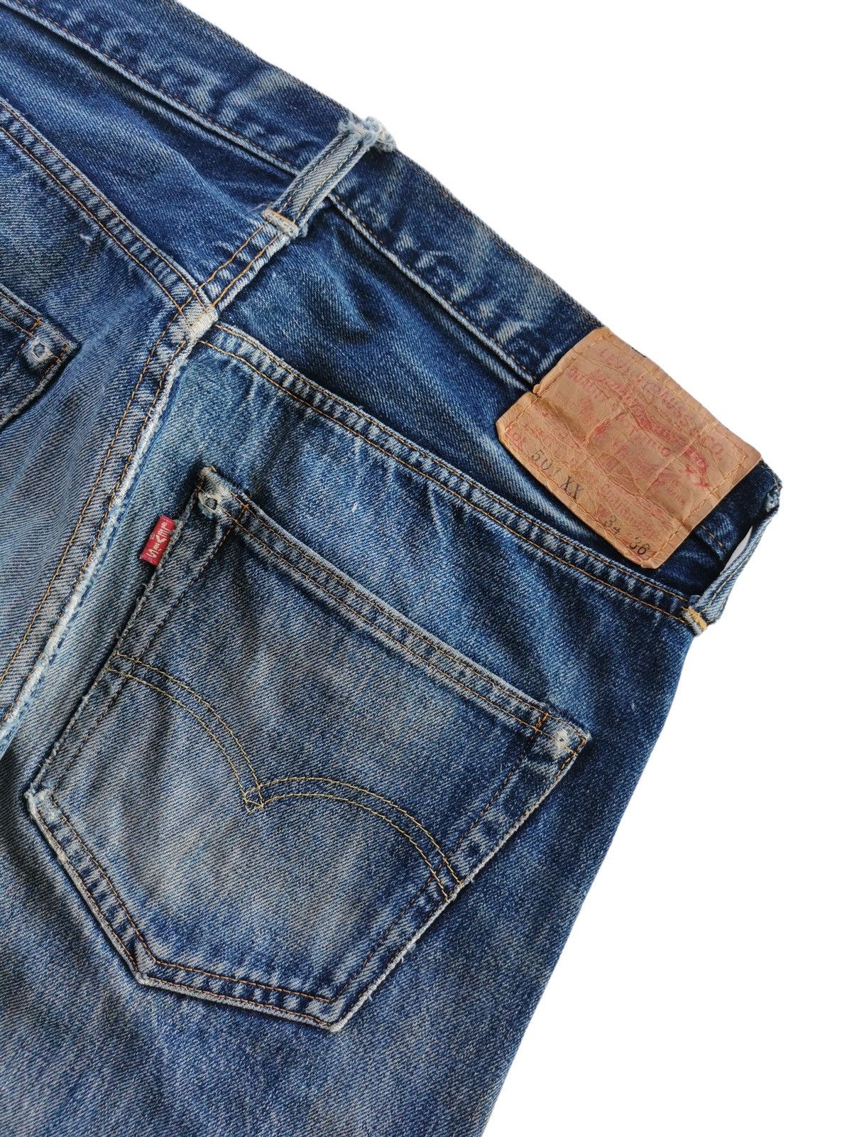 image of 501Xx Selvedge Jeans Style Hysteric Glamour in Blue Distressed, Men's (Size 32)