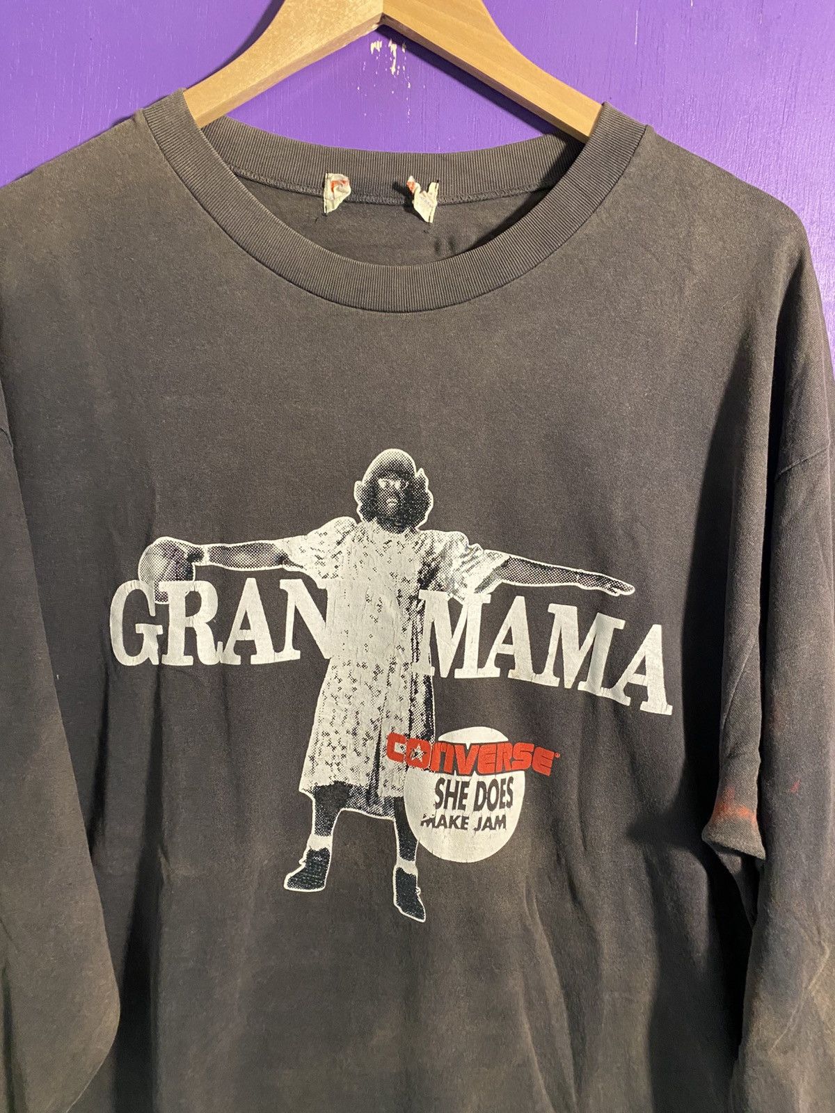 Converse × Vintage Vintage 90s Converse Larry Johnson Grandmama long-sleeve Size US XL / EU 56 / 4 - 3 Thumbnail