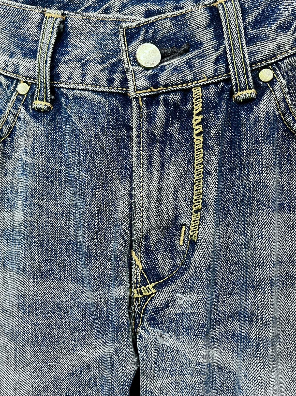 Edwin 🔥Vintage Aging Patina Distressed Denim Süper Flare Jeans Size US 31 - 12 Thumbnail