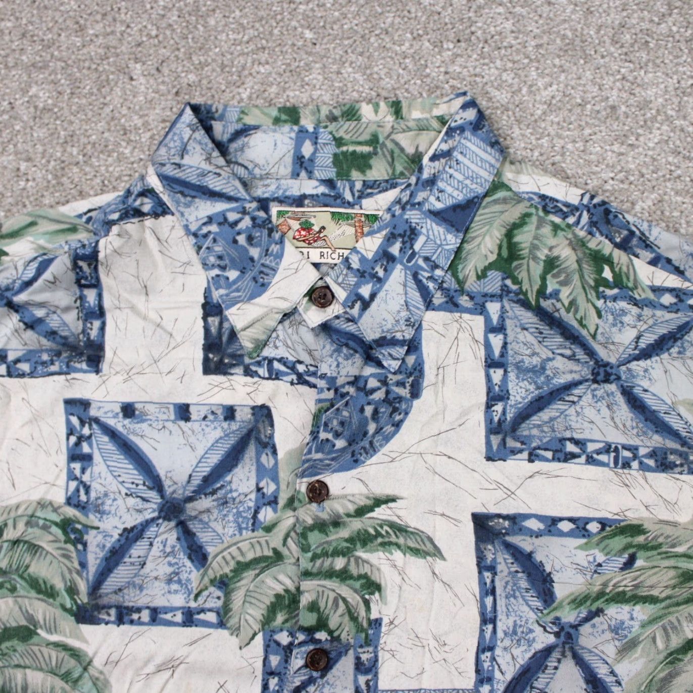 Tori Richard Tori Richard Hawaiian Shirt Mens 2XB XXL-Big Green/Blue Floral 100% Viscose S/S Shirt Big & Tall Mens Blue Floral Beach Tropical 90s? Size US XXL / EU 58 / 5 - 5 Thumbnail
