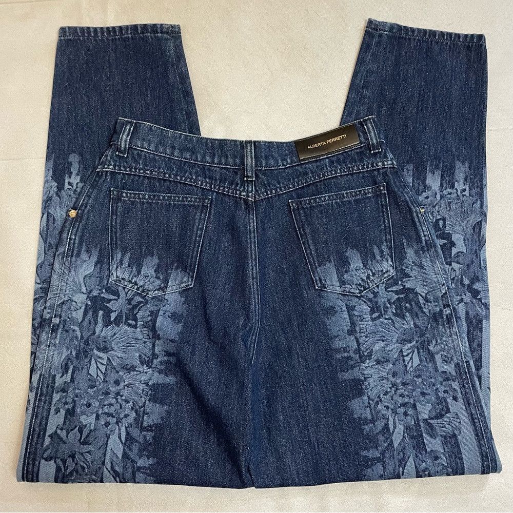 Alberta Ferretti NWT New Alberta Ferretti Floral High-Rise Italy Jeans 8 Size 30" / US 8 / IT 44 - 5 Thumbnail
