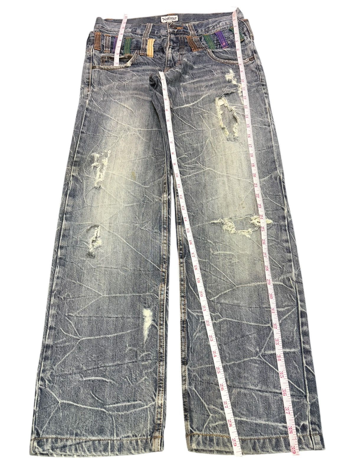 PPFM Vintage Japanese Brand Double Waist Distress Loose Jeans Size US 29 - 7 Thumbnail