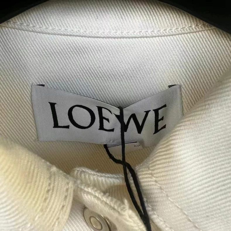 Loewe LOEWE Leather logo denim jacket coat Size 4XL / US 24-26 - 2 Thumbnail