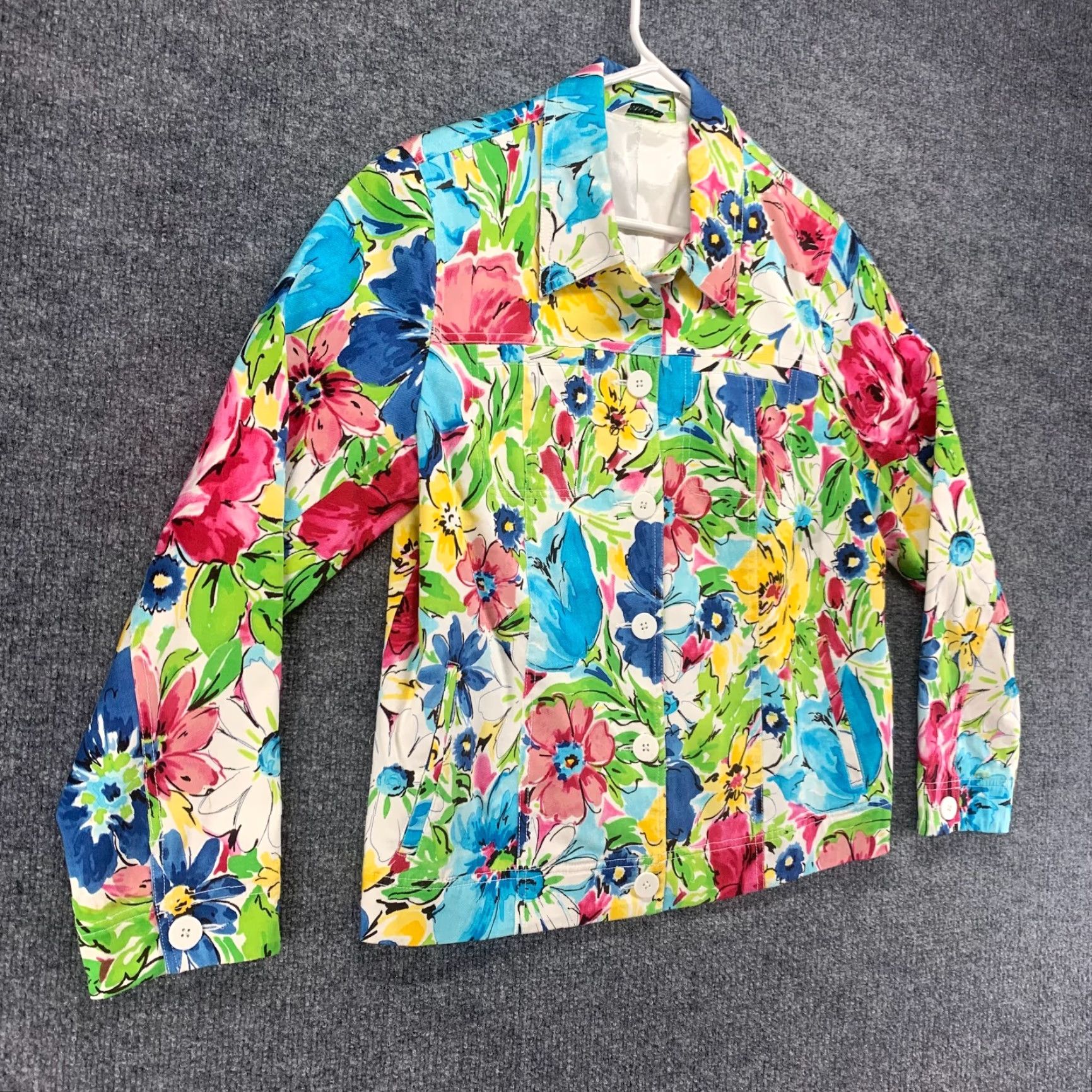 Laura Ashley Laura Ashley Jacket Womens Medium Multicolor Floral Stretch Pocket Blazer Lined Size M / US 6-8 / IT 42-44 - 2 Thumbnail