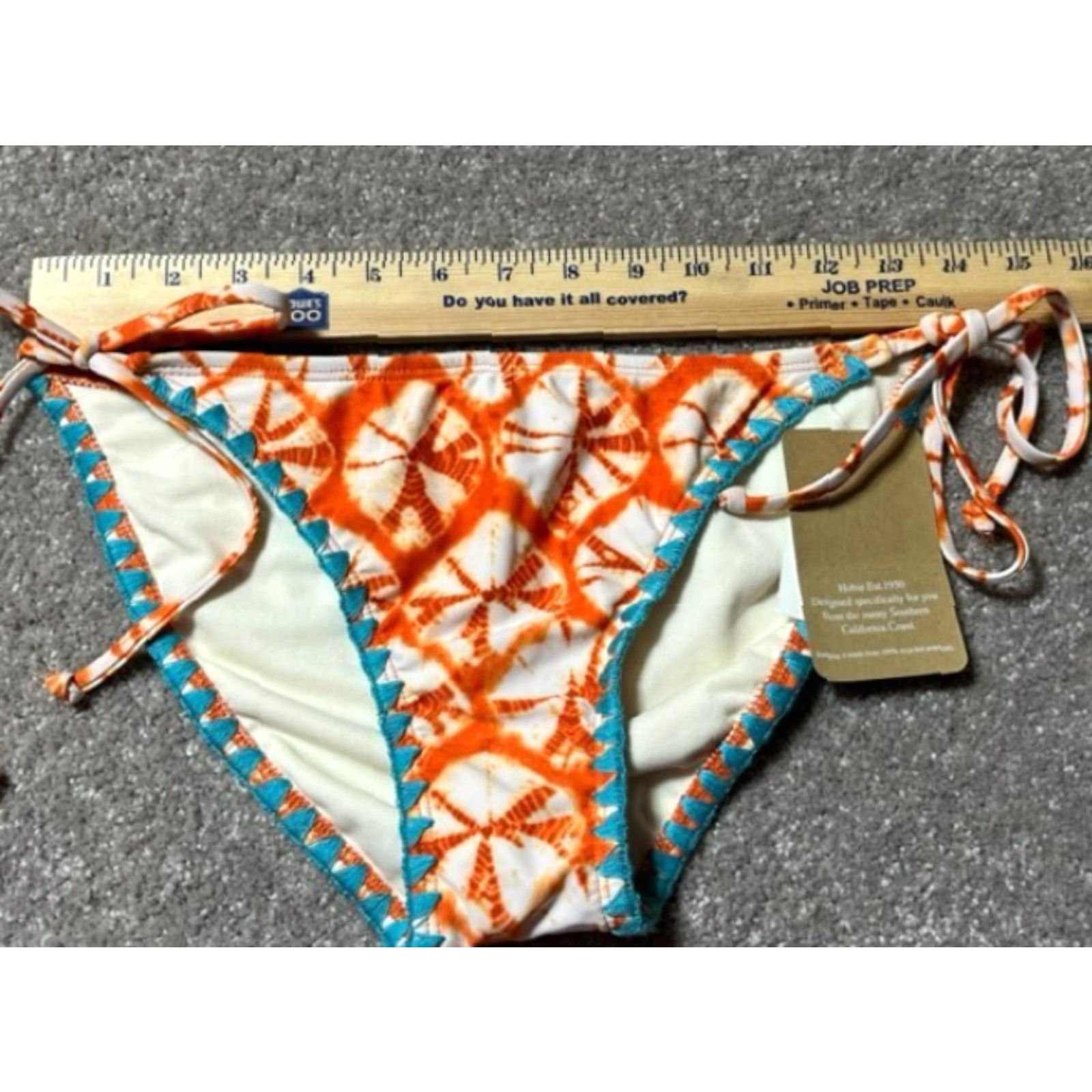 Vintage Hobie Side Tie Bikini Bottom L Boho Chic Batik Hippie Tribal Beach Artistic Womens Beachwear Ballet? Size 36" / US 14 / IT 50 - 3 Thumbnail