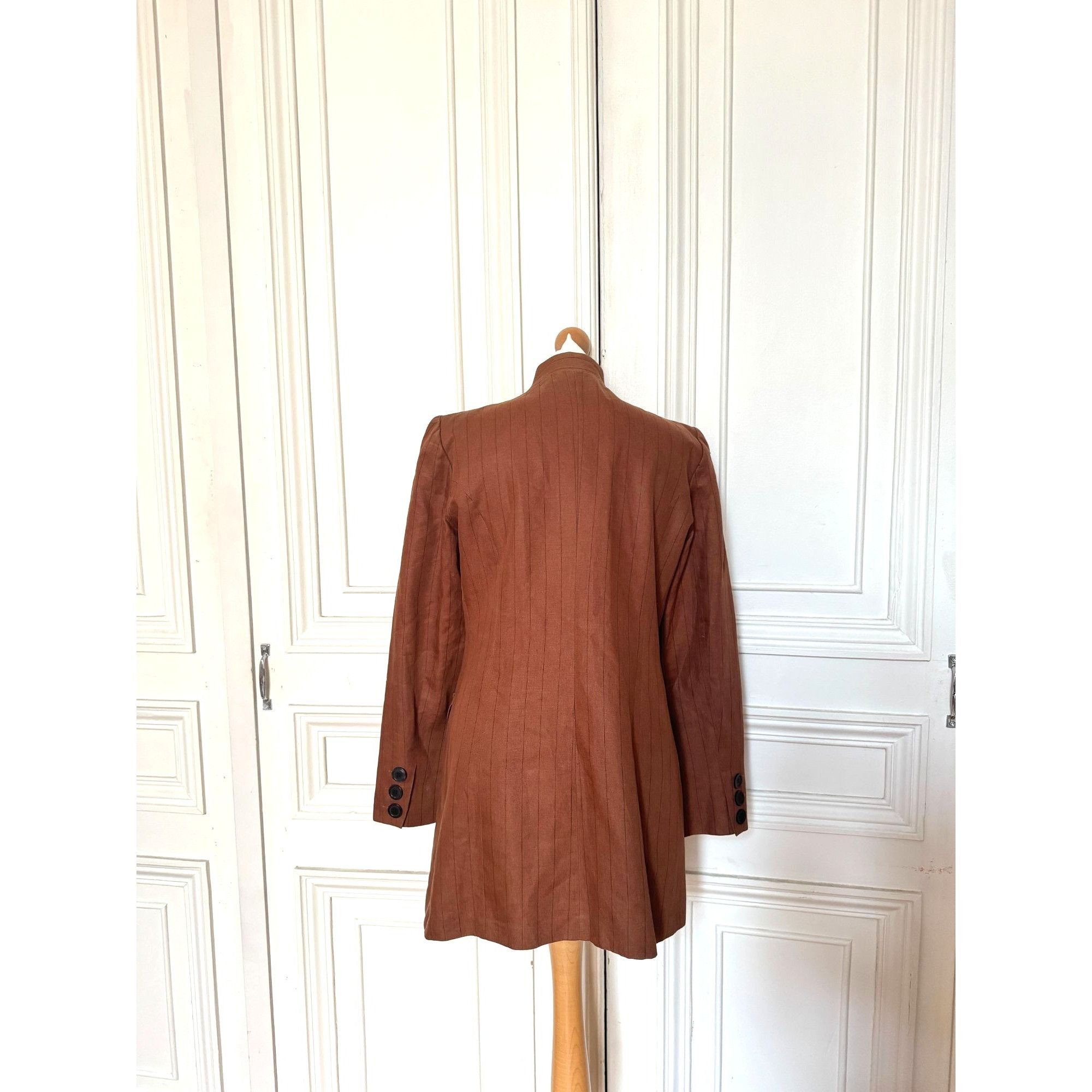 Yves Saint Laurent Brown Linen Safari Jacket Size S / US 4 / IT 40 - 3 Thumbnail