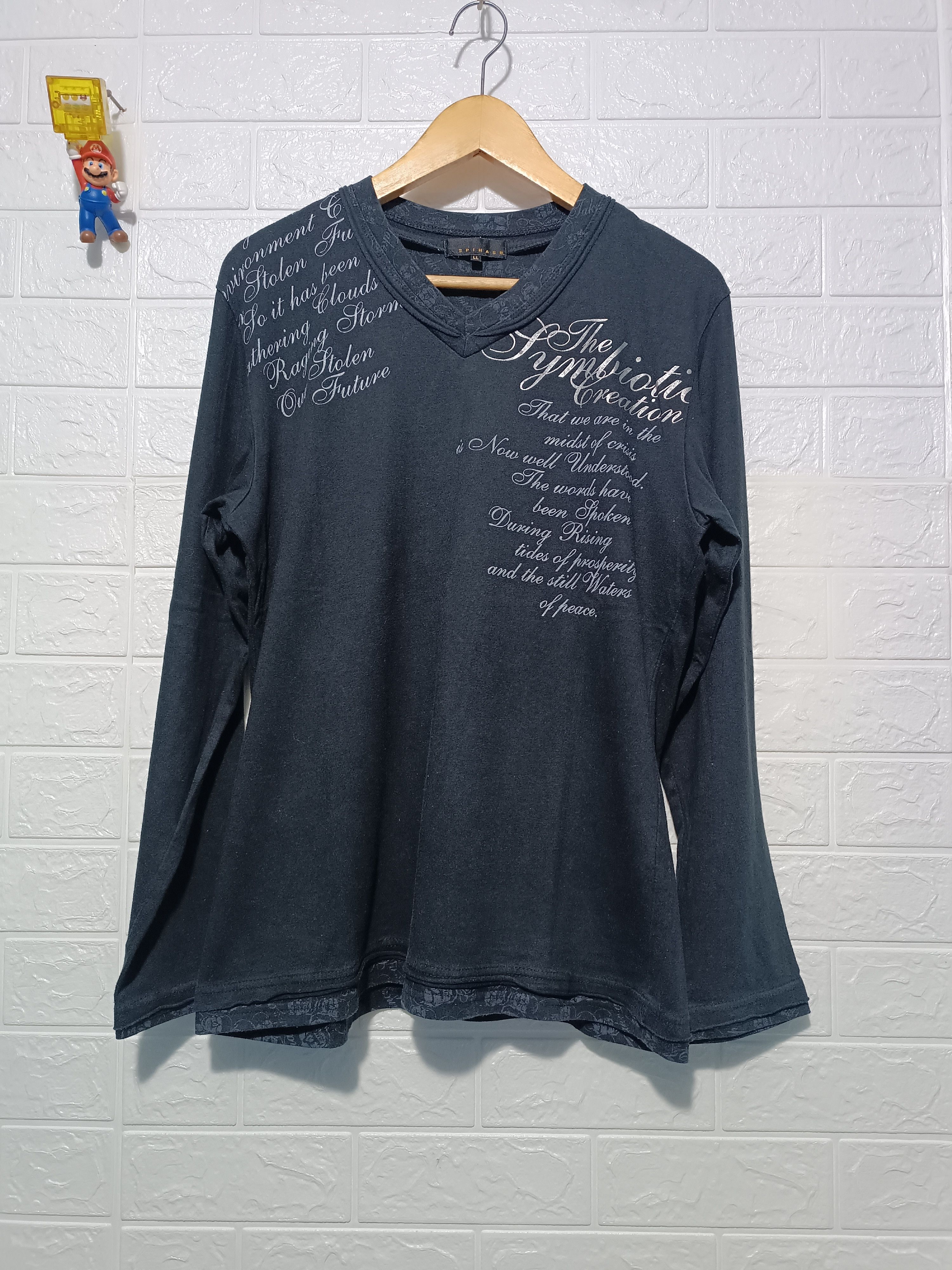 Japanese Brand Vintage Spinash Double Layer Poem Seditionaries Tee Size US L / EU 52-54 / 3 - 2 Thumbnail