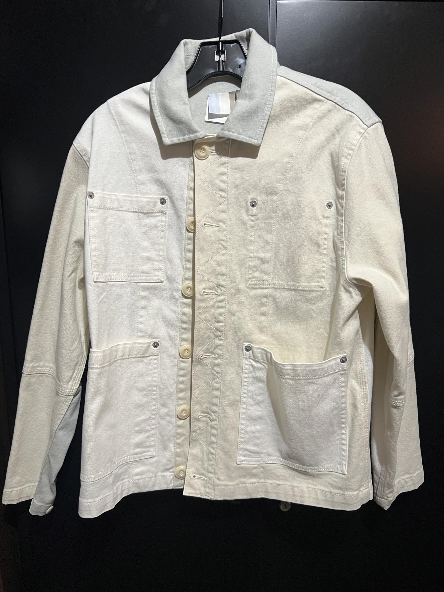 image of Kith Washed Canvas Willoughby Chore Jacket in Sandrift, Men's (Size Small)