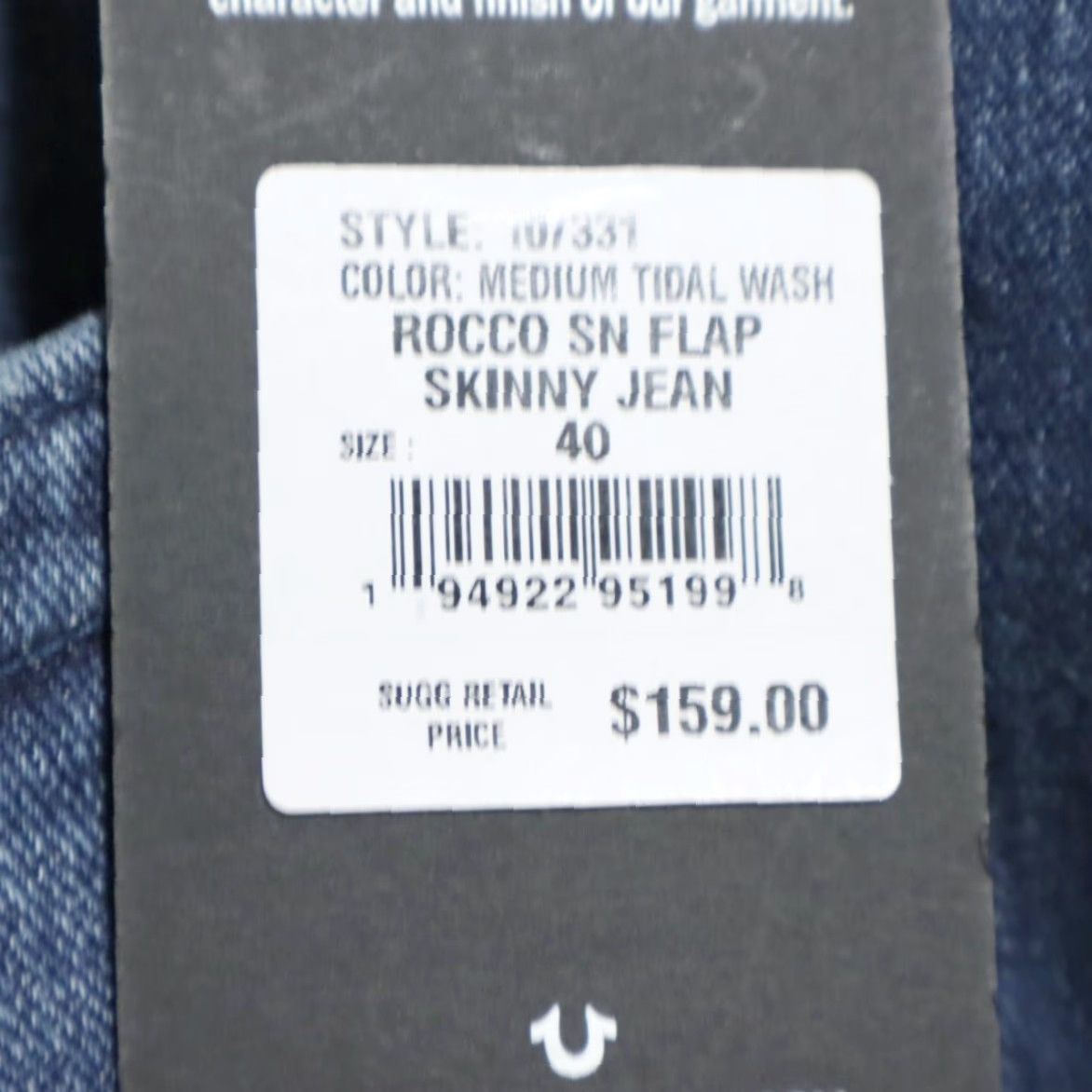 True Religion Jeans Slim Rocco Fl ap Cotton Denim Blue Men's 40