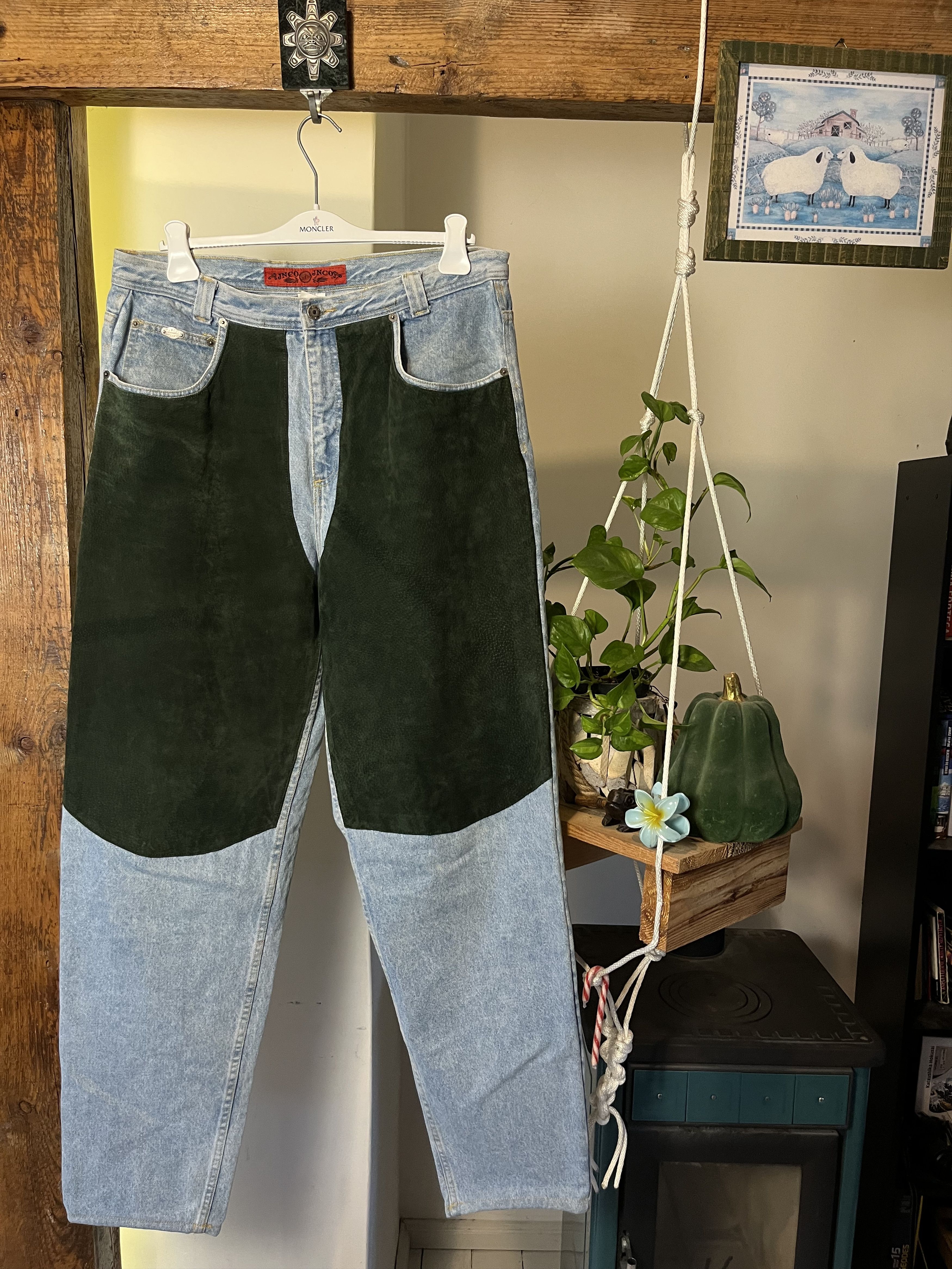 JNCO Vintage 90s JNCO Double Knee Green Leather Patch Made in USA Size US 38 / EU 54 - 1 Thumbnail