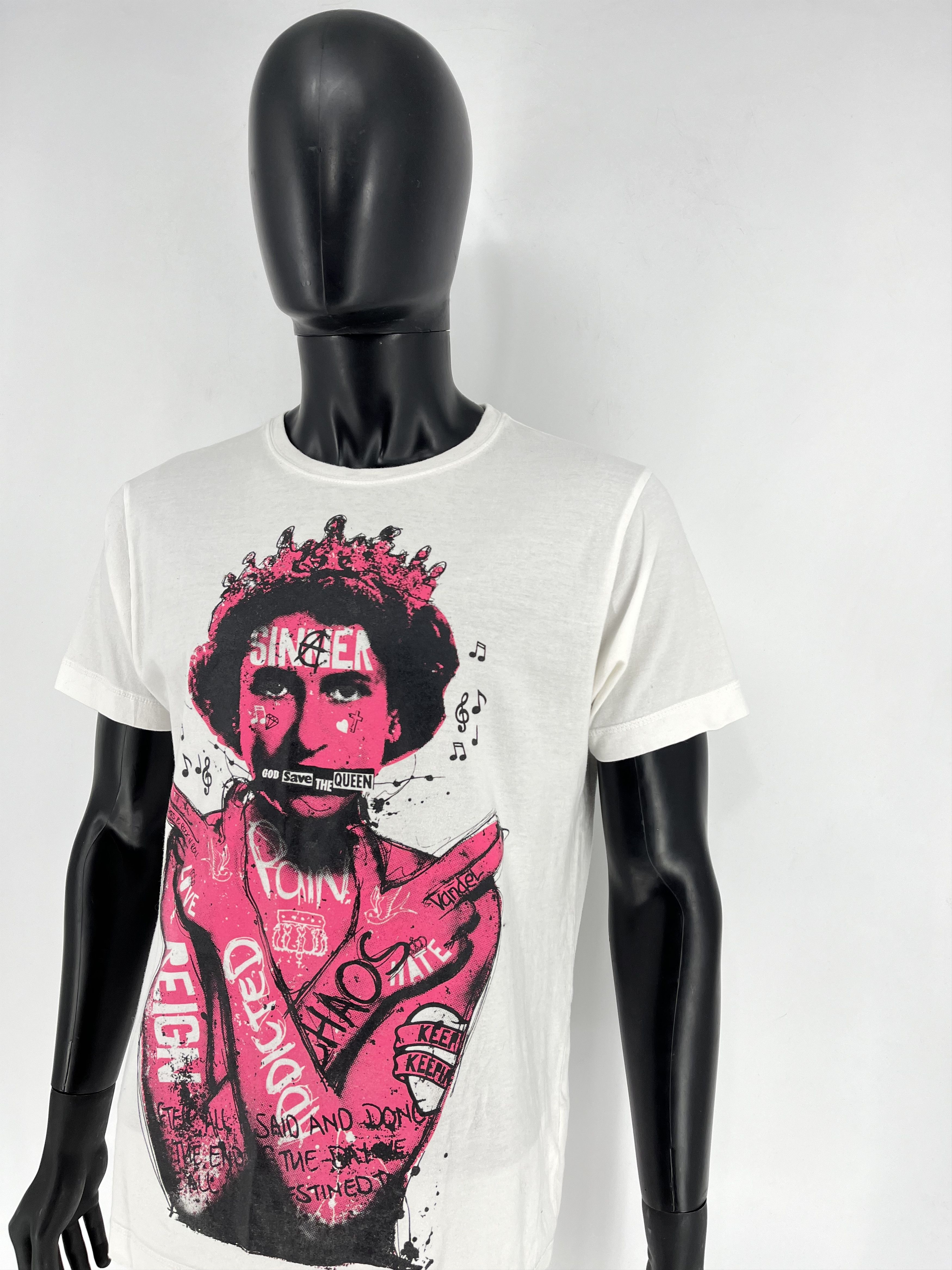 Band Tees Pistol Boutique Mens Fitted White Round GRAFFITI QUEEN Size US L / EU 52-54 / 3 - 4 Thumbnail