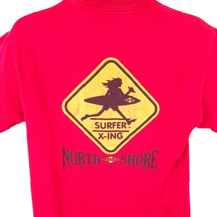 Hanes Hanes Surfer Crossing T Shirt Mens Medium Red North Shore Surf N Sea Hang Loose California Hawaii Surfing Y2K 2000s Size US M / EU 48-50 / 2 - 2 Thumbnail