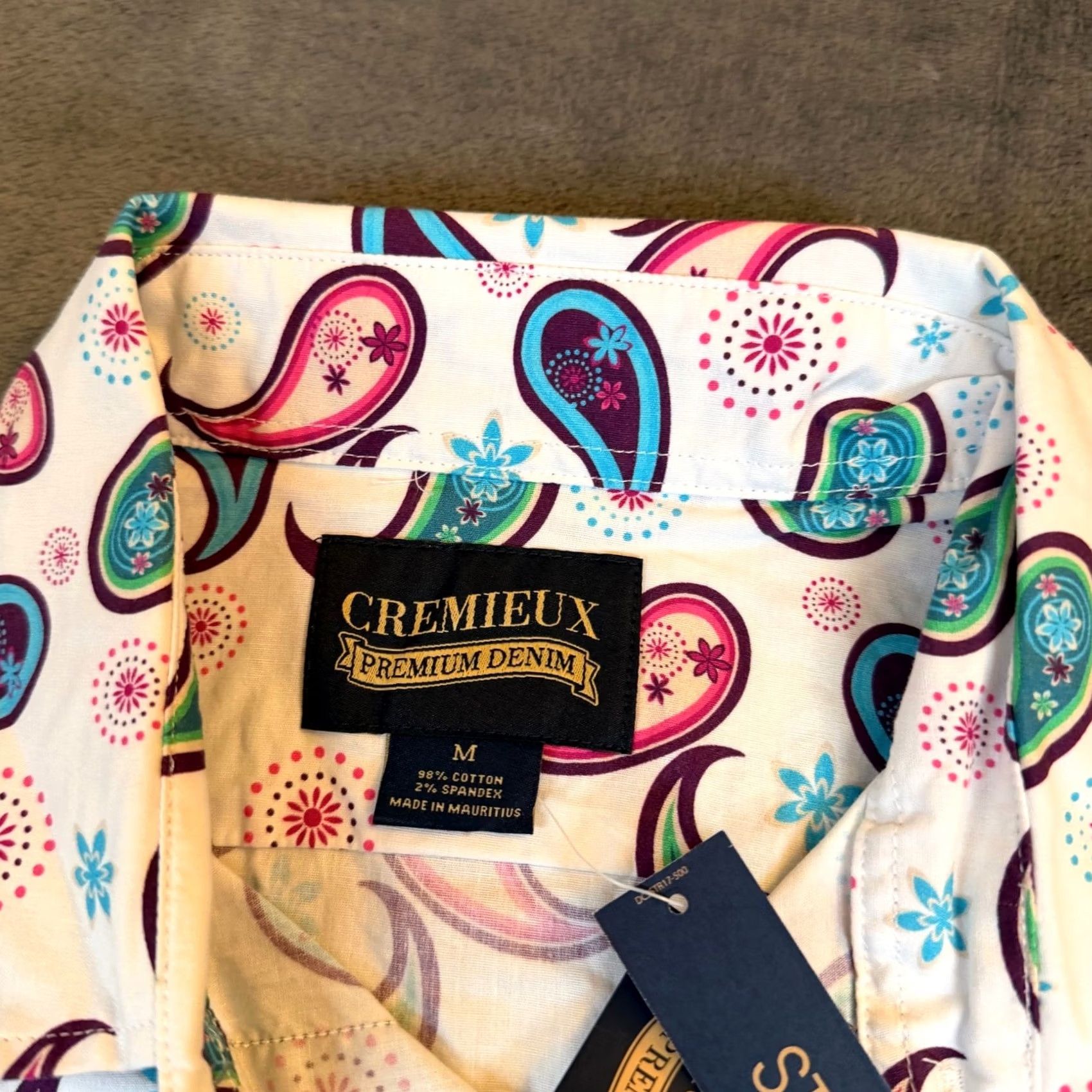 Cremieux Cremieux Premium Denim Button-Up Shirt Mens Medium White Paisley Stretch NWT Size US M / EU 48-50 / 2 - 2 Thumbnail