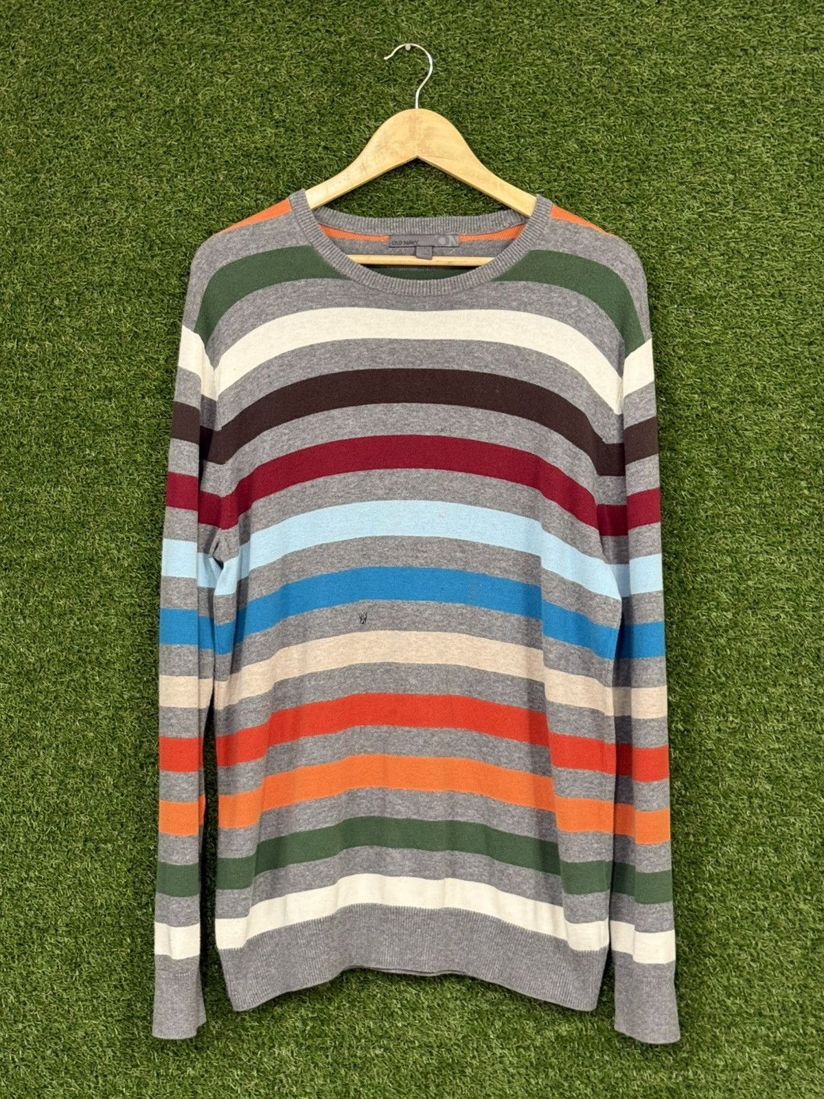 Old Navy Vintage Y2K Old Navy Silver Tag Striped Knit Sweater Large Size US L / EU 52-54 / 3 - 1 Thumbnail