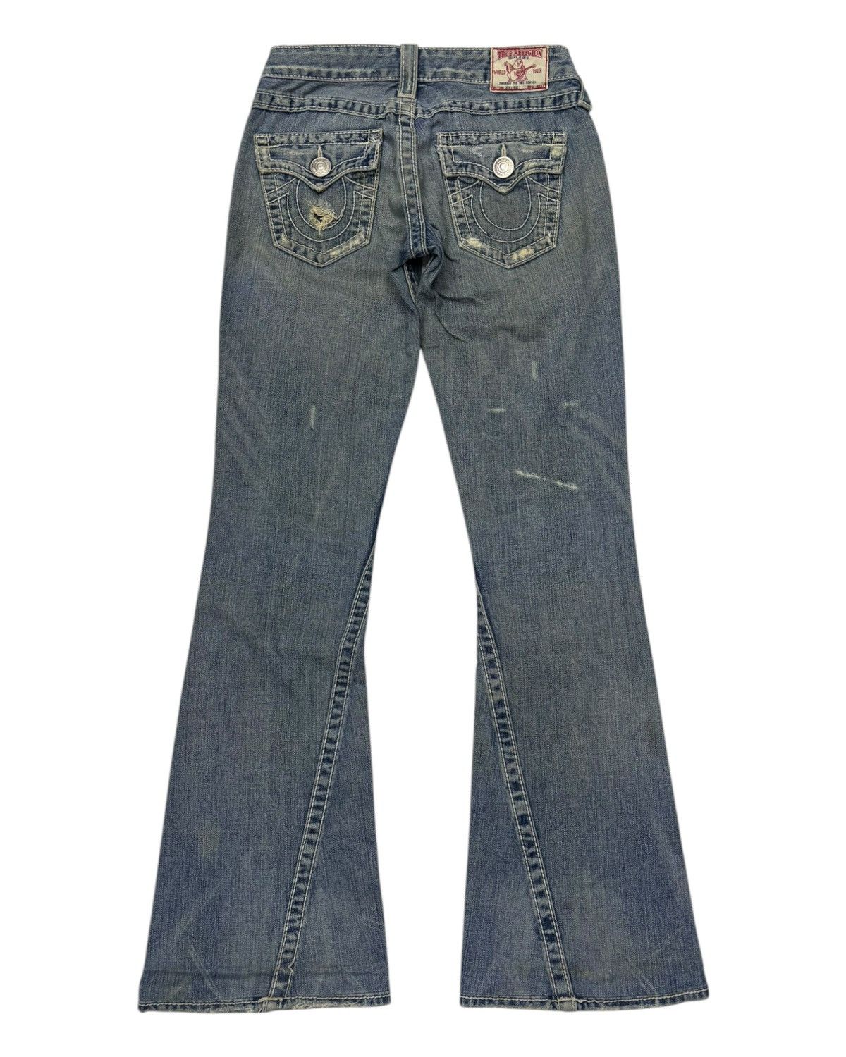 True Religion Flare Jeans True Religion Joey Big T Bootcut Distressed Jean Size 26" / US 2 / IT 38 - 8 Thumbnail