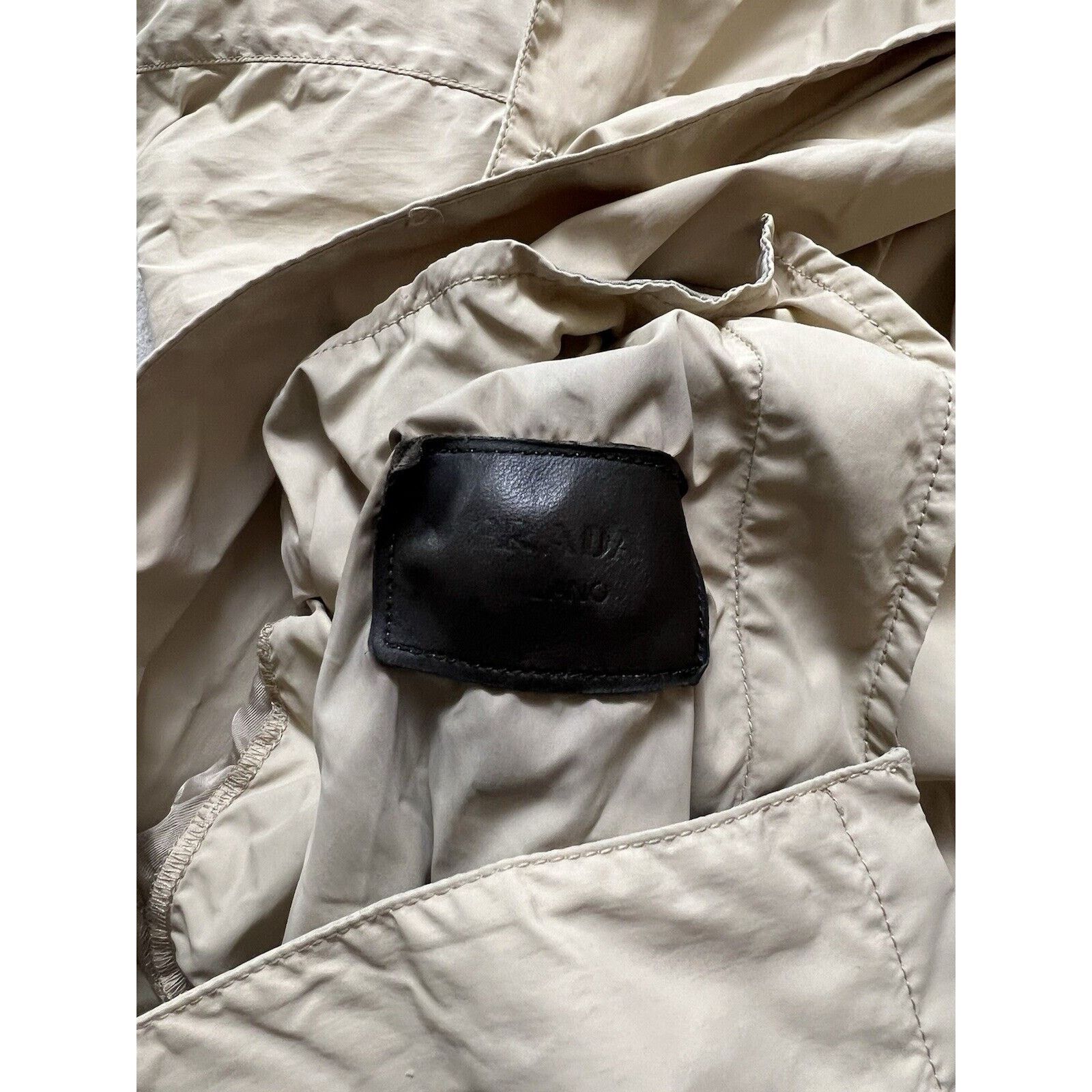 Prada Womens PRADA Jacket Nylon Trench Coat Zip Coat Beige Belt Size L / US 10 / IT 46 - 11 Thumbnail