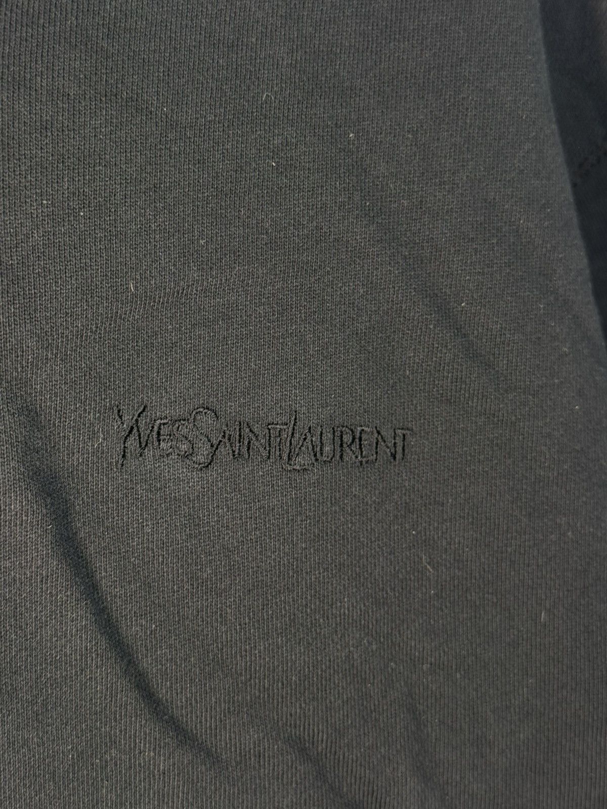 Yves Saint Laurent 90s YSL Sweatshirt 1/4 Quarter Zip Navy Sweater Vintage Size US XL / EU 56 / 4 - 2 Thumbnail
