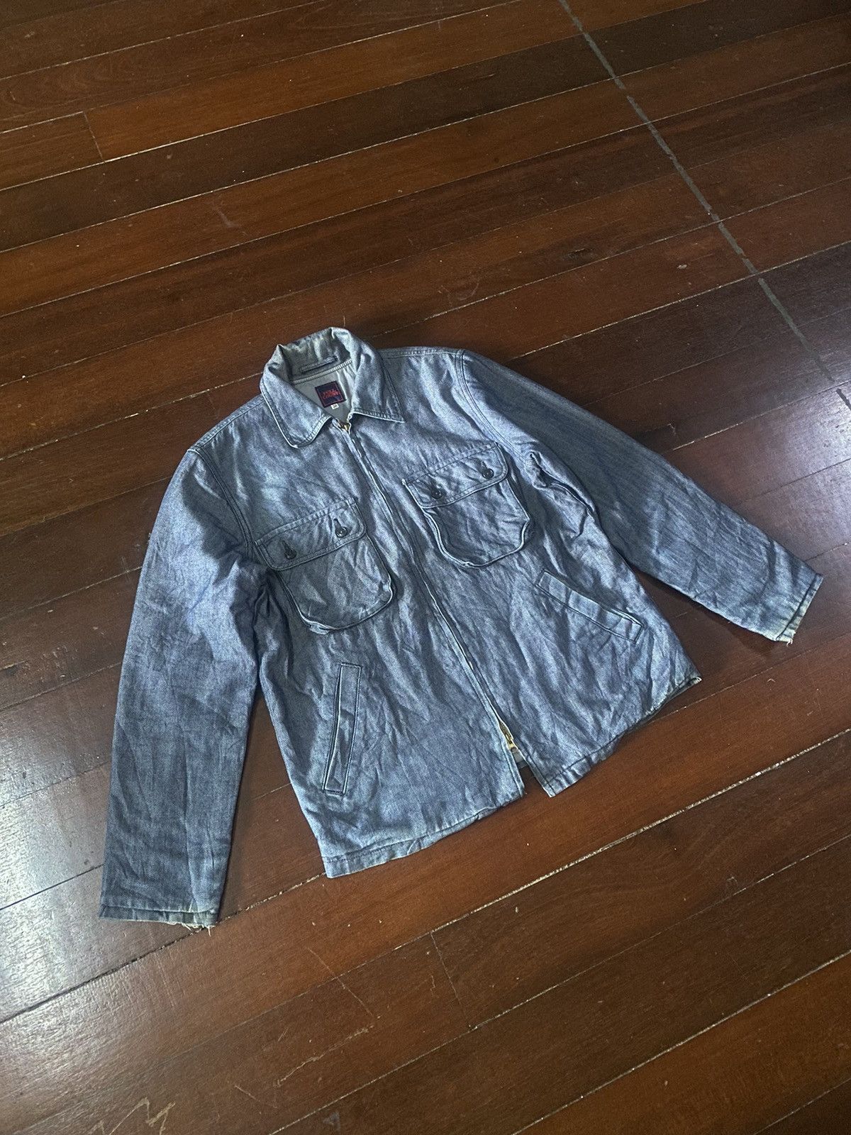 Warehouse Fire 🔥 FULL COUNT denim jacket double pocket heavy jacket Size US L / EU 52-54 / 3 - 4 Thumbnail