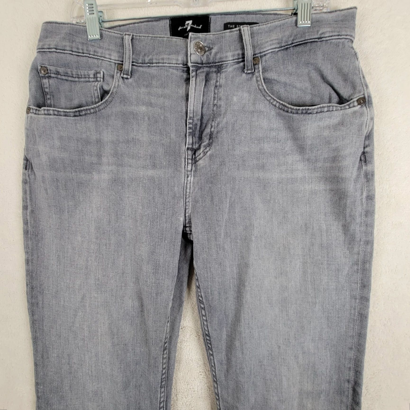 7 For All Mankind 7 For All Mankind Jeans Slim Gray 34 Men 34 Inseam 5-Pocket Denim Cotton Blend Size US 34 / EU 50 - 2 Thumbnail