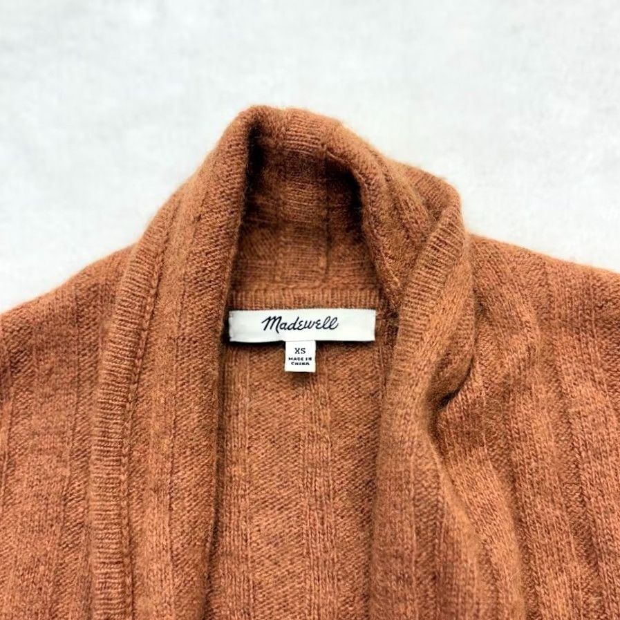 Madewell Madewell Wool Blend Piedmont Ribbed Duster Cardigan Sweater Burnt Orange Size XS Size XS / US 0-2 / IT 36-38 - 6 Thumbnail
