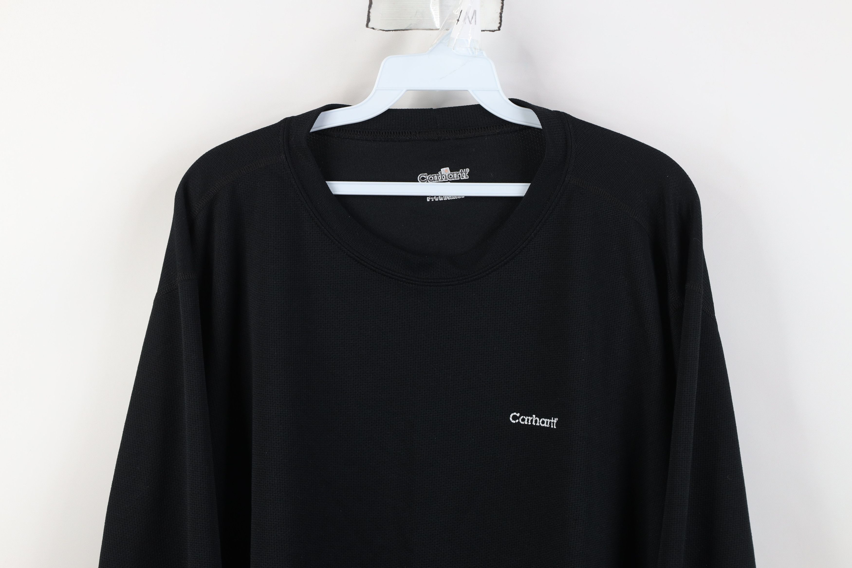 Carhartt Vintage Y2K Carhartt Thermal Knit Long Sleeve T-Shirt Black Size US XXL / EU 58 / 5 - 2 Thumbnail