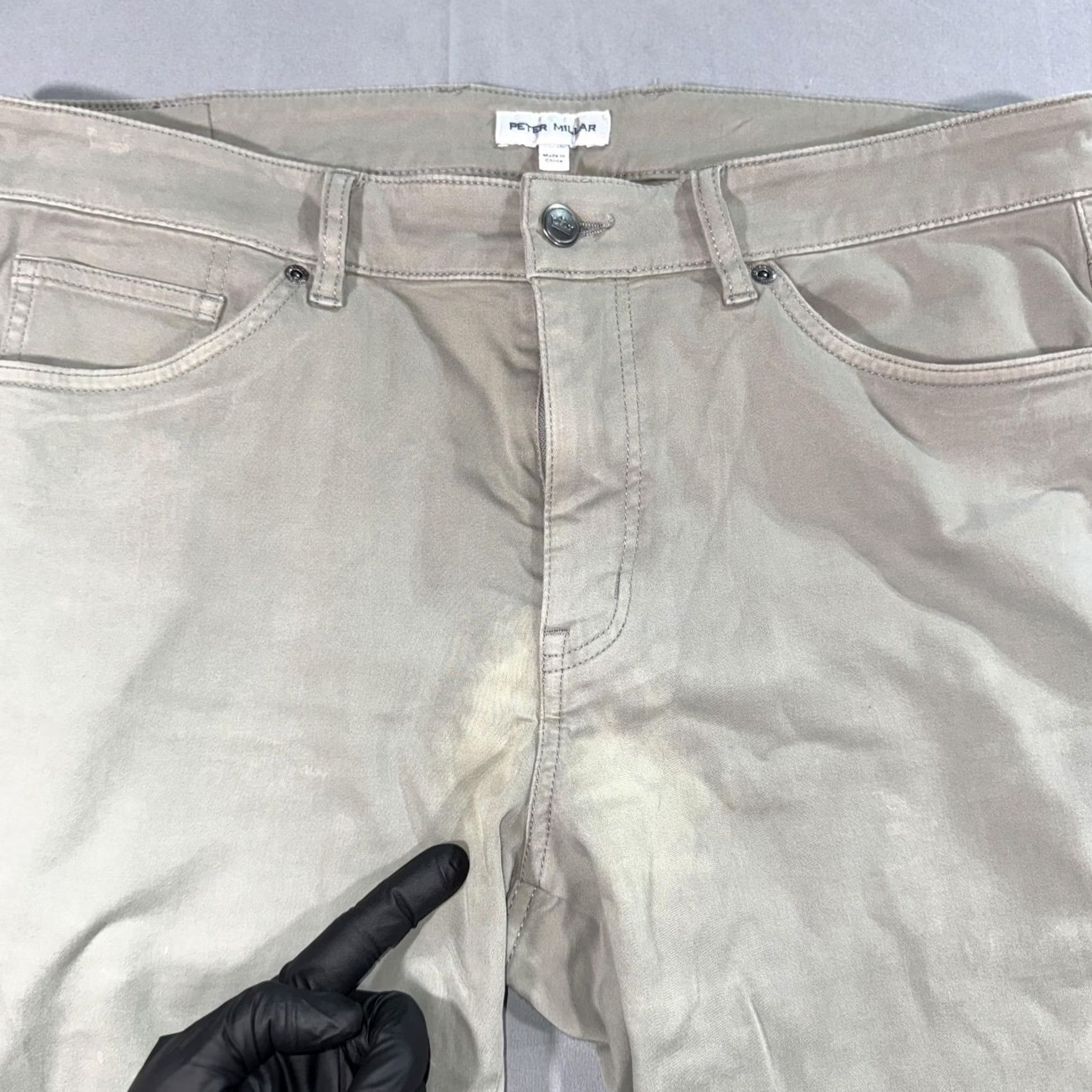 Peter Millar Peter Millar Pants Mens 35x32 Beige Signature Sateen Classic Fit Chino Stretch Size US 35 - 3 Thumbnail