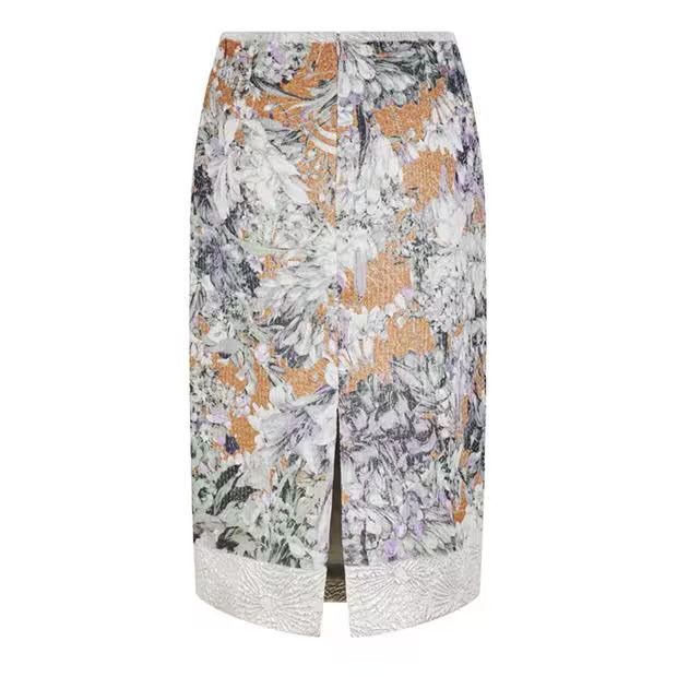 Dries Van Noten o1g2r1mq1024 Midi Skirt in Multicolor Size 30" / US 8 / IT 44 - 2 Thumbnail