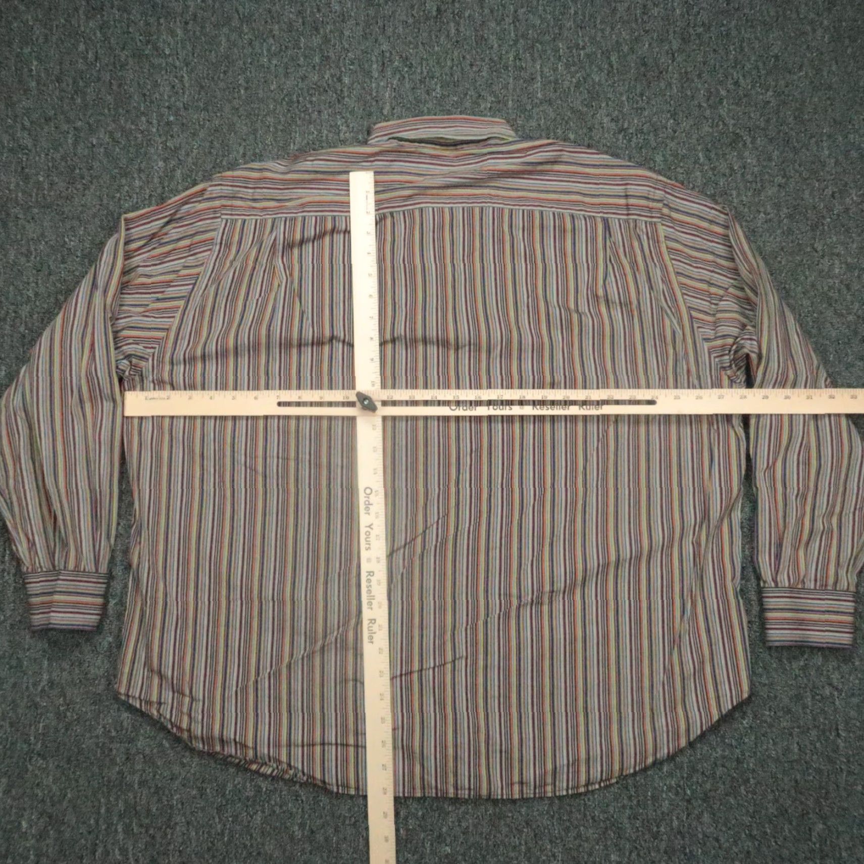Brioni Brioni Shirt Mens 2XL Blue Orange Striped Long Sleeve Button-Down Italy Size US XXL / EU 58 / 5 - 7 Thumbnail