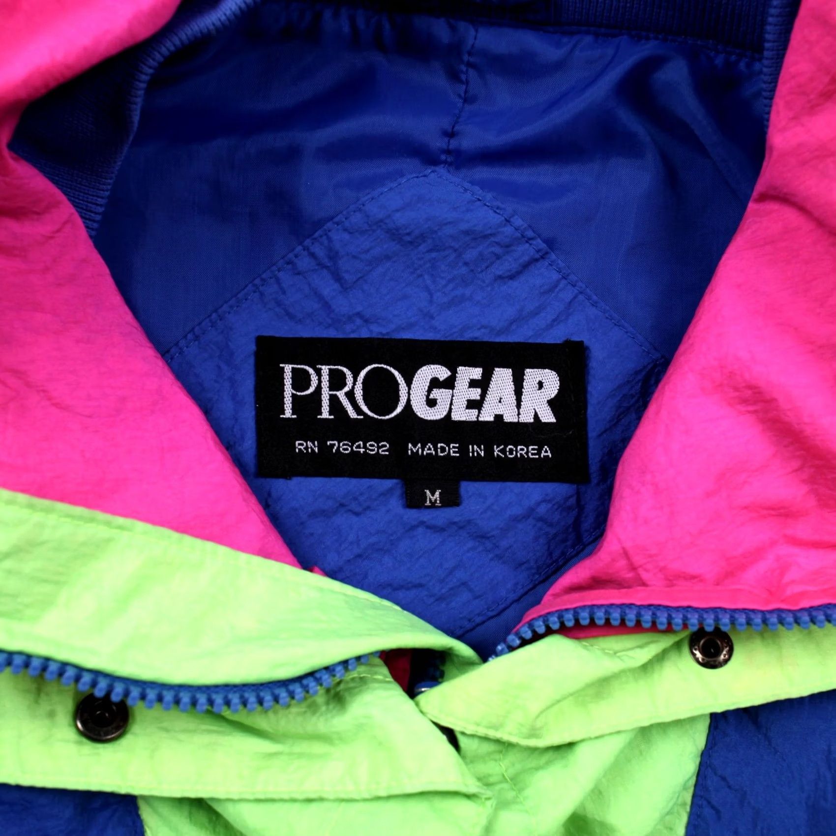Vintage VINTAGE Progear Windbreaker Jacket Womens M Blue Nylon 1/4 Zip 80s Neon Pullover Size M / US 6-8 / IT 42-44 - 3 Thumbnail