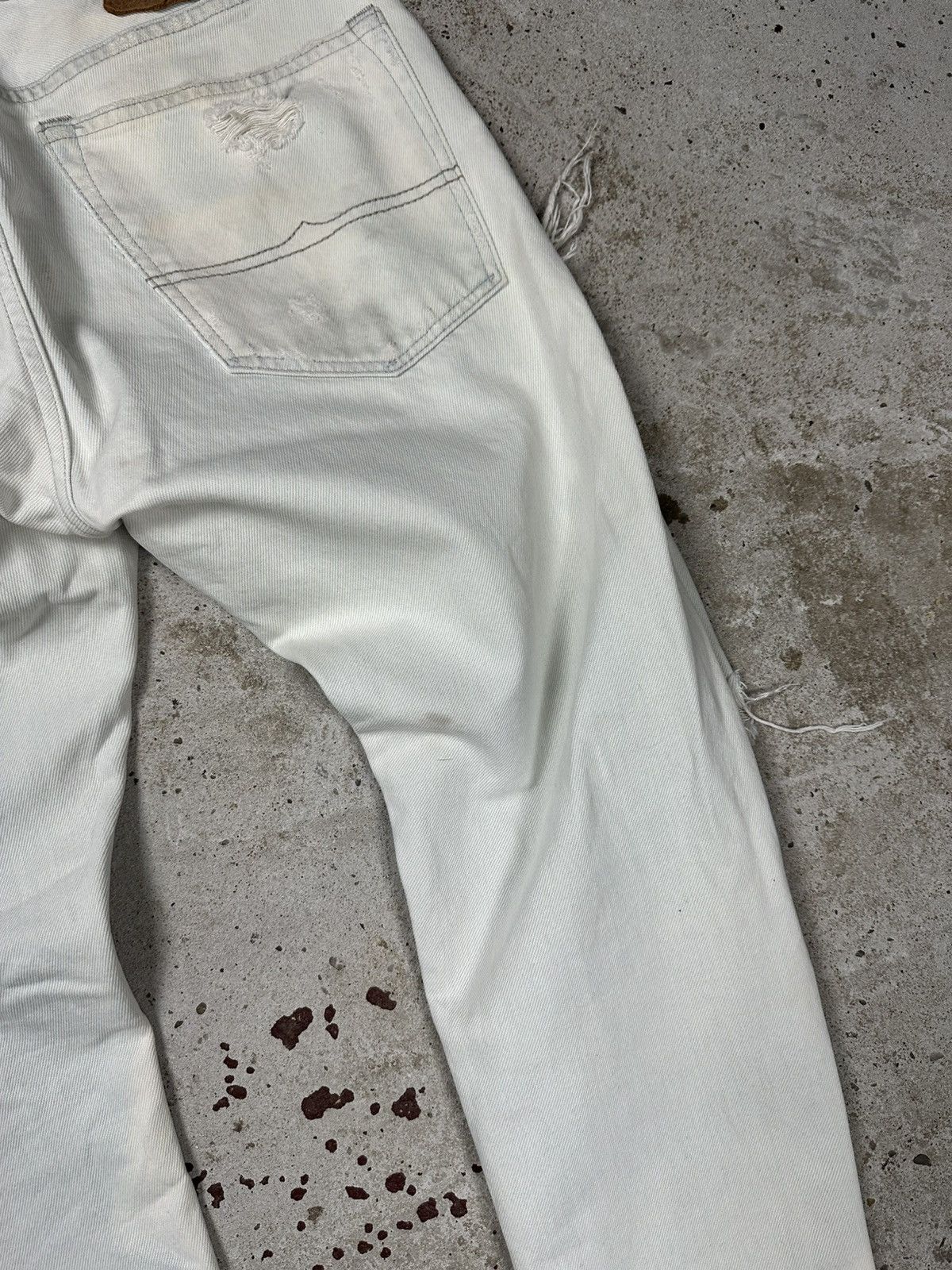 Polo Ralph Lauren × Vintage Vintage Y2K Ralph Lauren Distressed Bleached Denim Pants Size US 31 - 16 Thumbnail