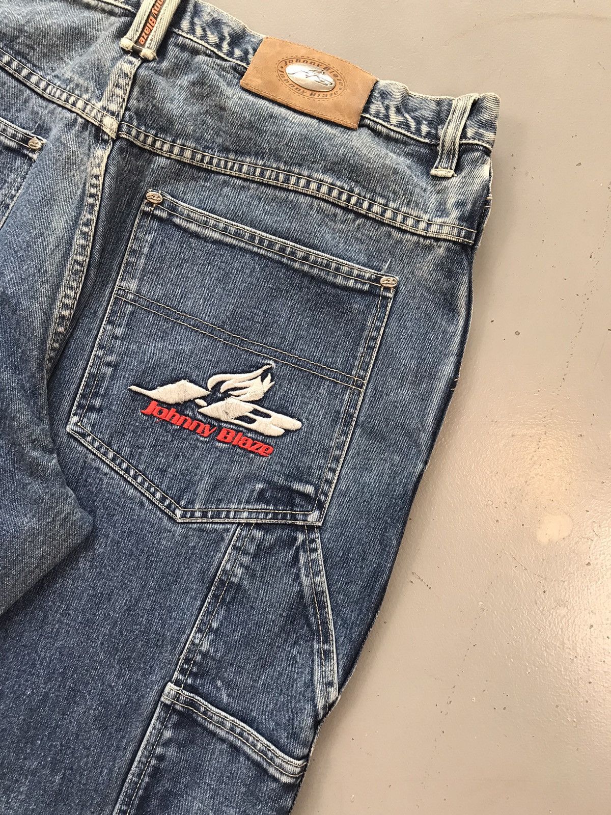 Designer × Vintage Vintage johnny blaze baggyfit SpellOut denim pant Size US 36 / EU 52 - 2 Thumbnail