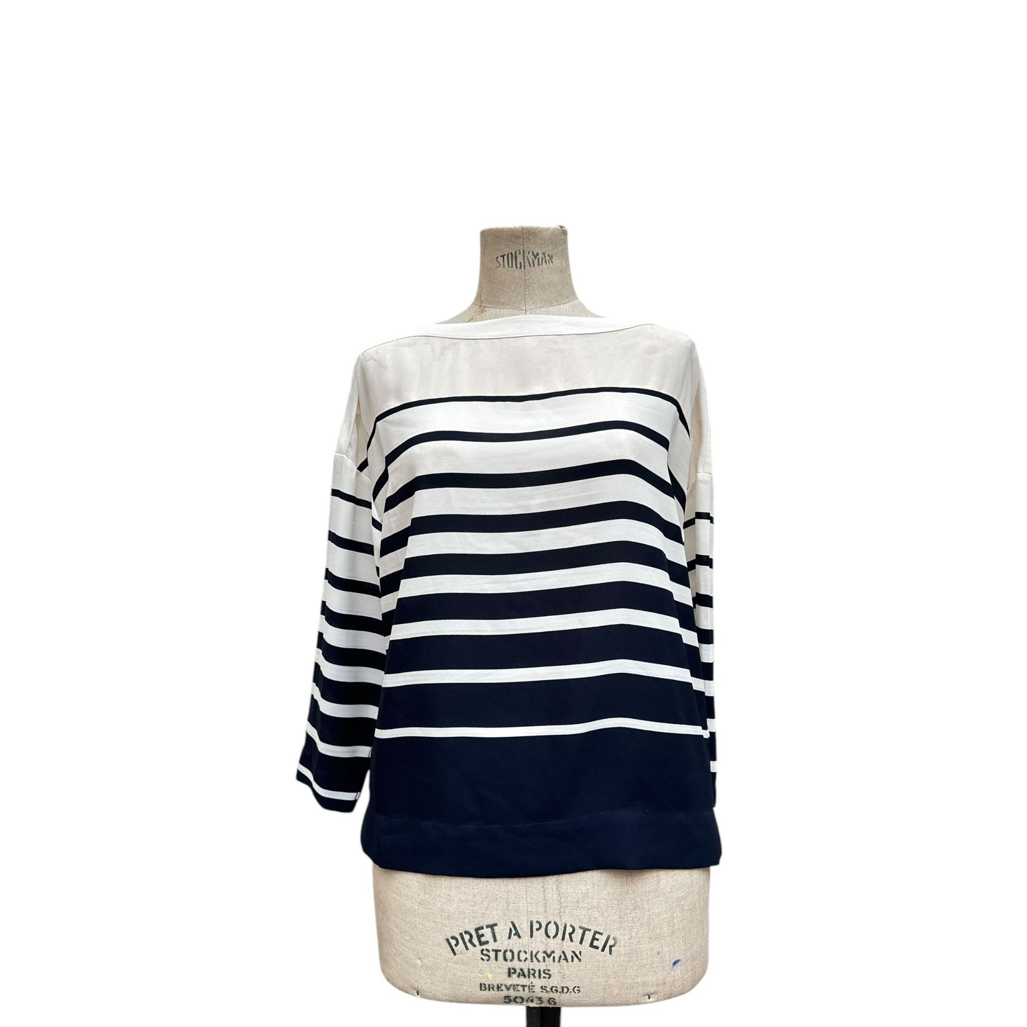 Jean Paul Gaultier Navy White Striped Longsleeves Size S / US 4 / IT 40 - 3 Thumbnail