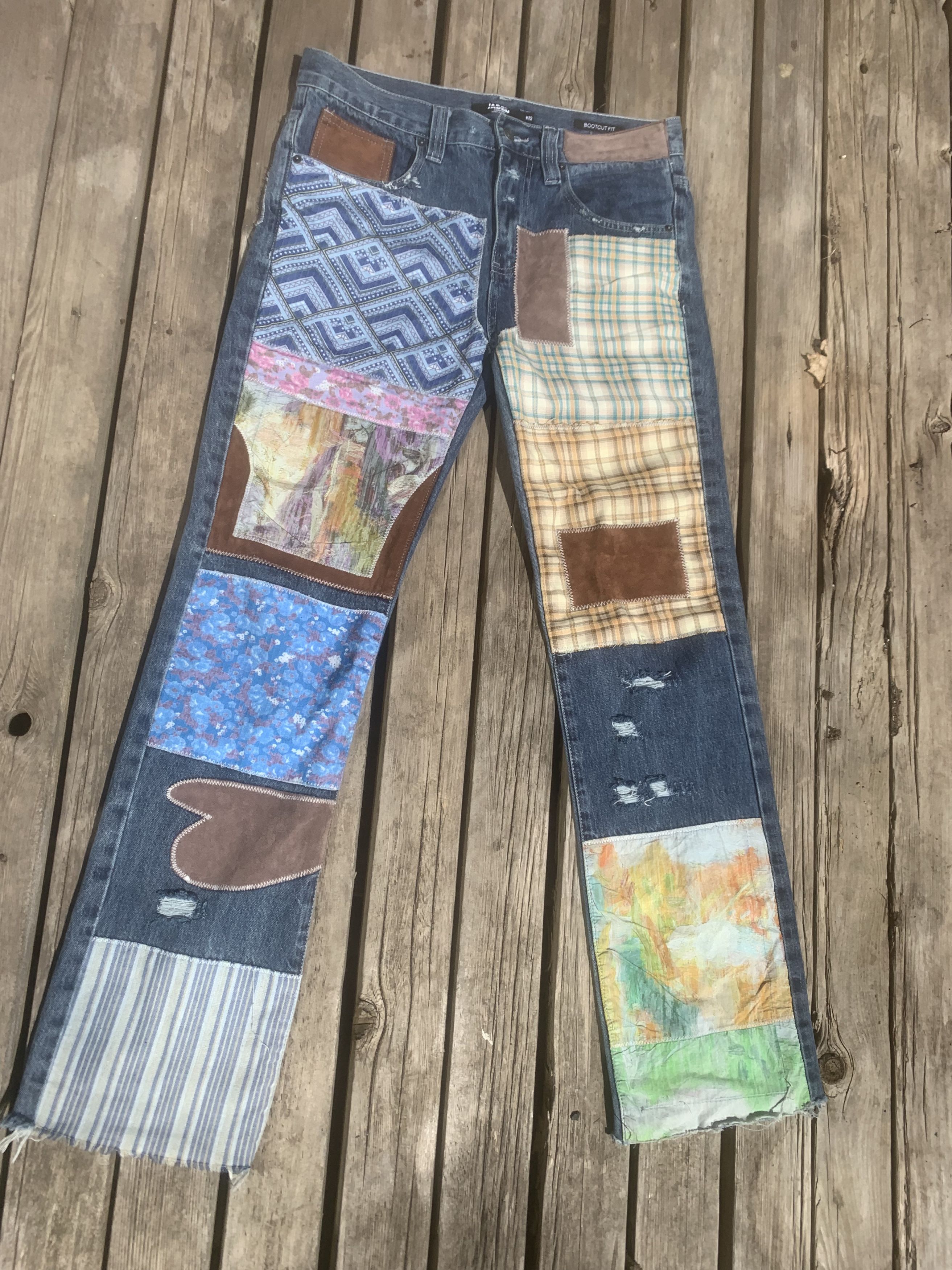 Jaded London Men's Patchwork Bootcut fit Jeans W32 L34 Size US 32 / EU 48 - 1 Thumbnail