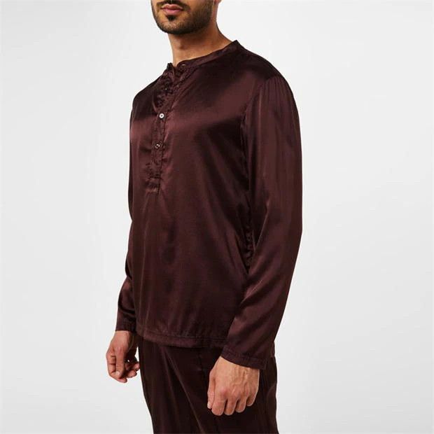 Tom Ford o1g2r1mq0724 Silk Henley Shirts in Maroon Size US L / EU 52-54 / 3 - 4 Thumbnail