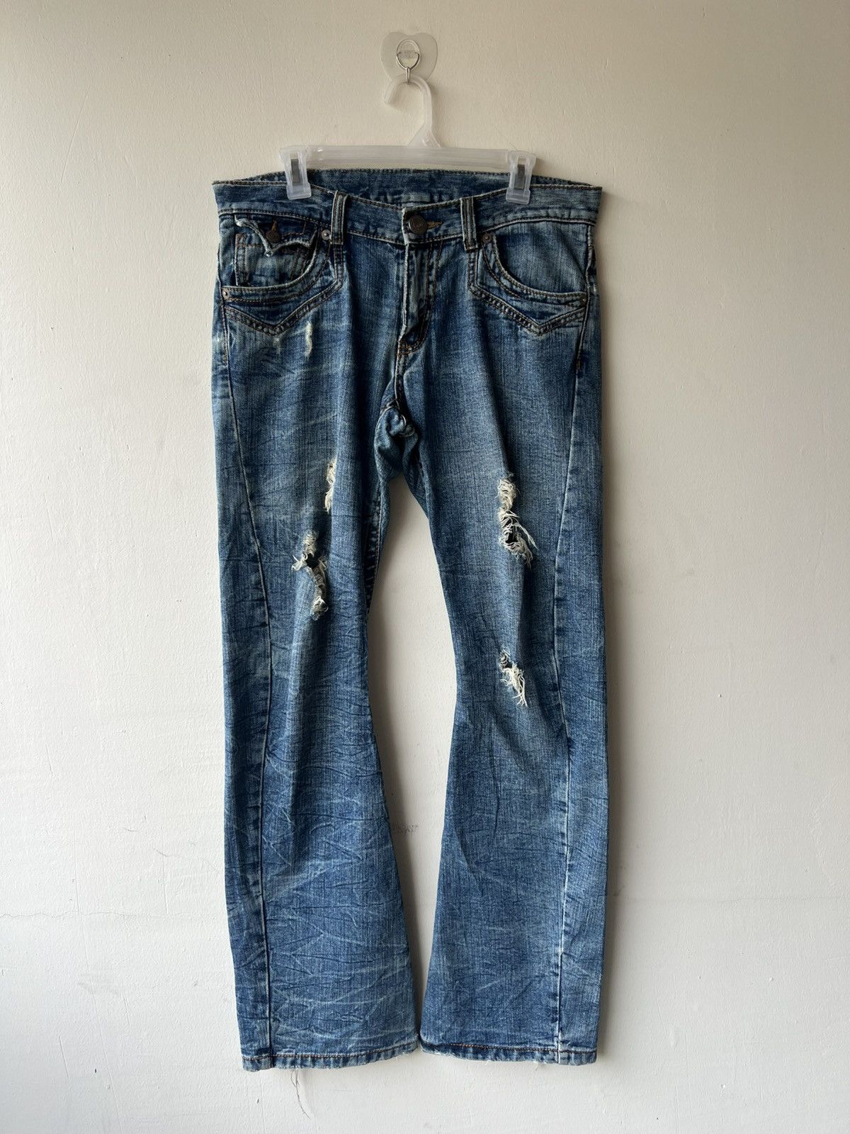 semanticdesign Rattle Trap Made in Japan Tartan Patchwork Denim Jeans Size US 32 / EU 48 - 2 Thumbnail
