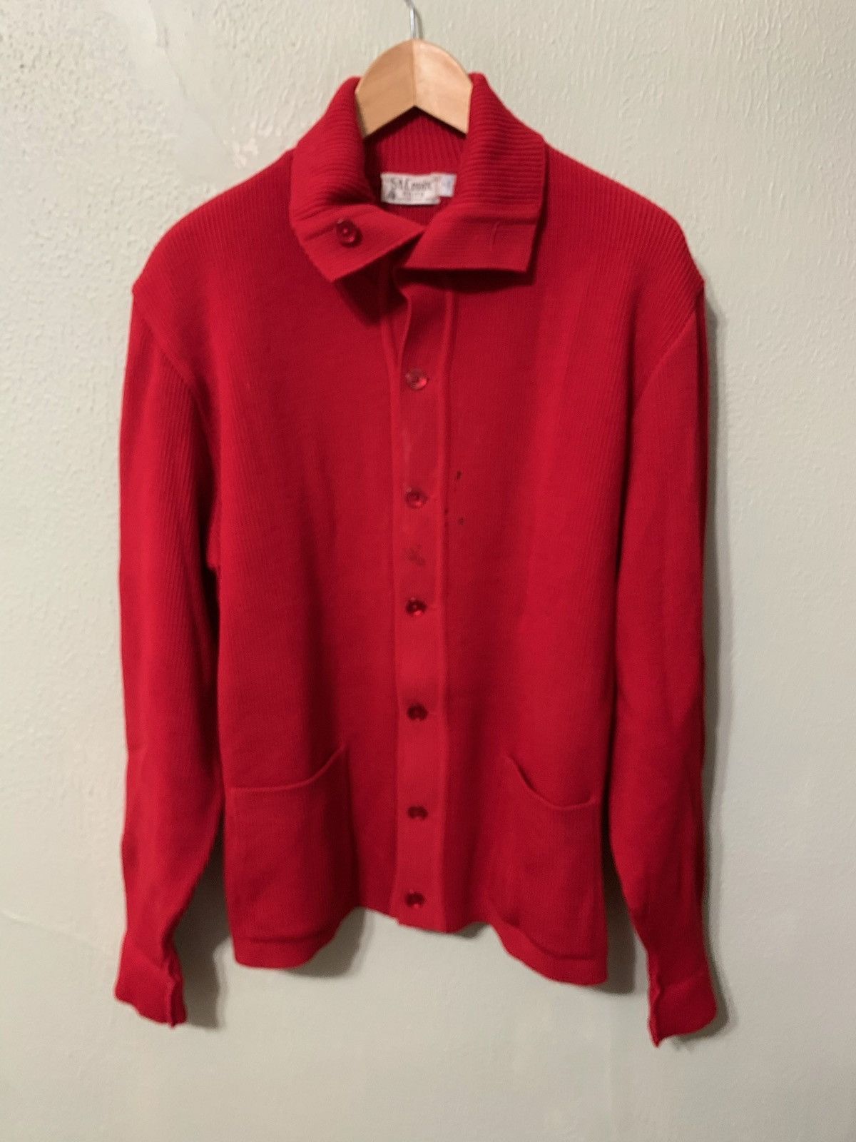 Vintage Vintage 1989s Full Button Red Cardigan Size US L / EU 52-54 / 3 - 1 Thumbnail