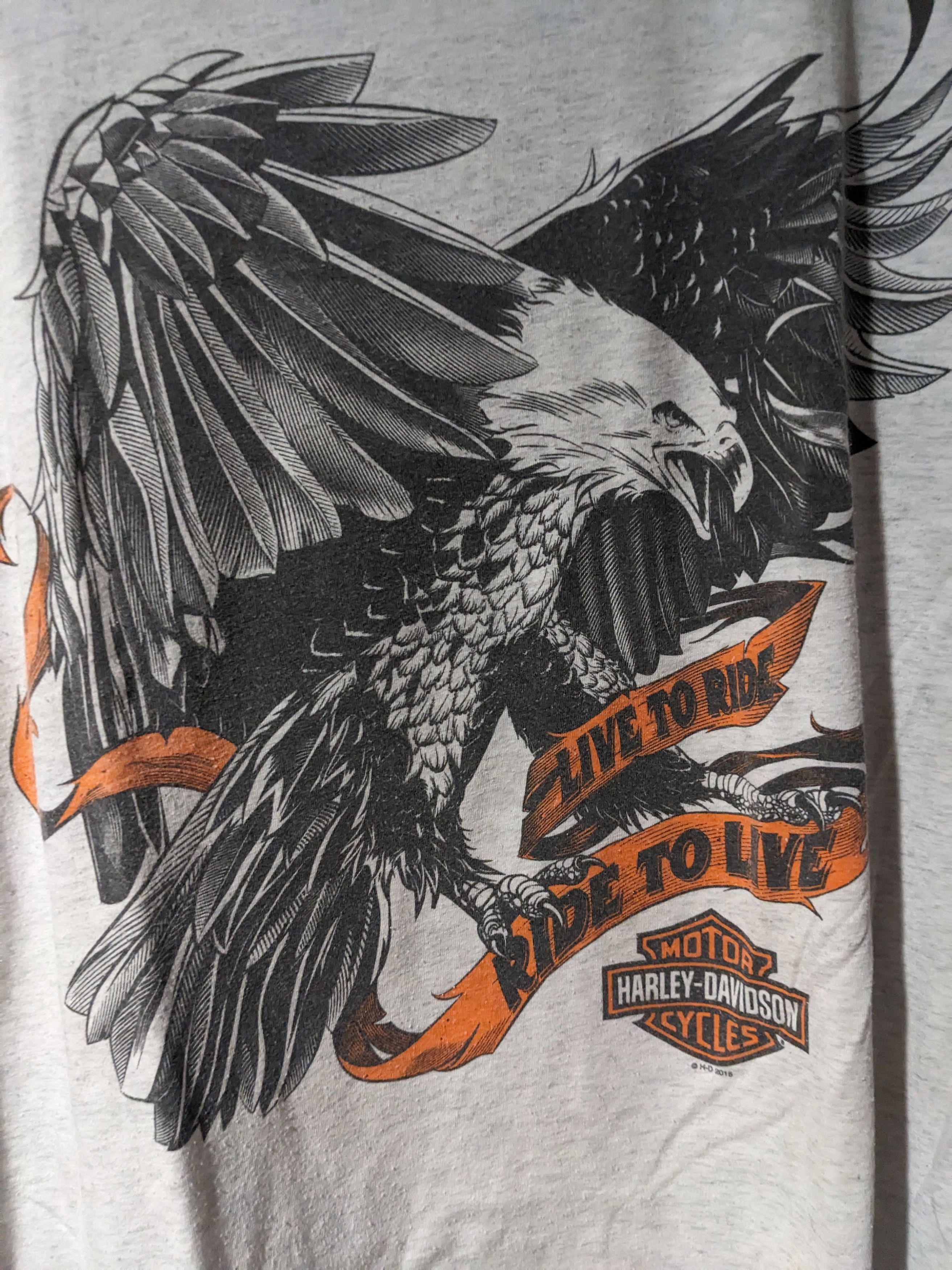 Harley Davidson × Vintage Vintage 2015 Harley Davidson Live to Ride Eagle T-Shirt Size US L / EU 52-54 / 3 - 2 Thumbnail