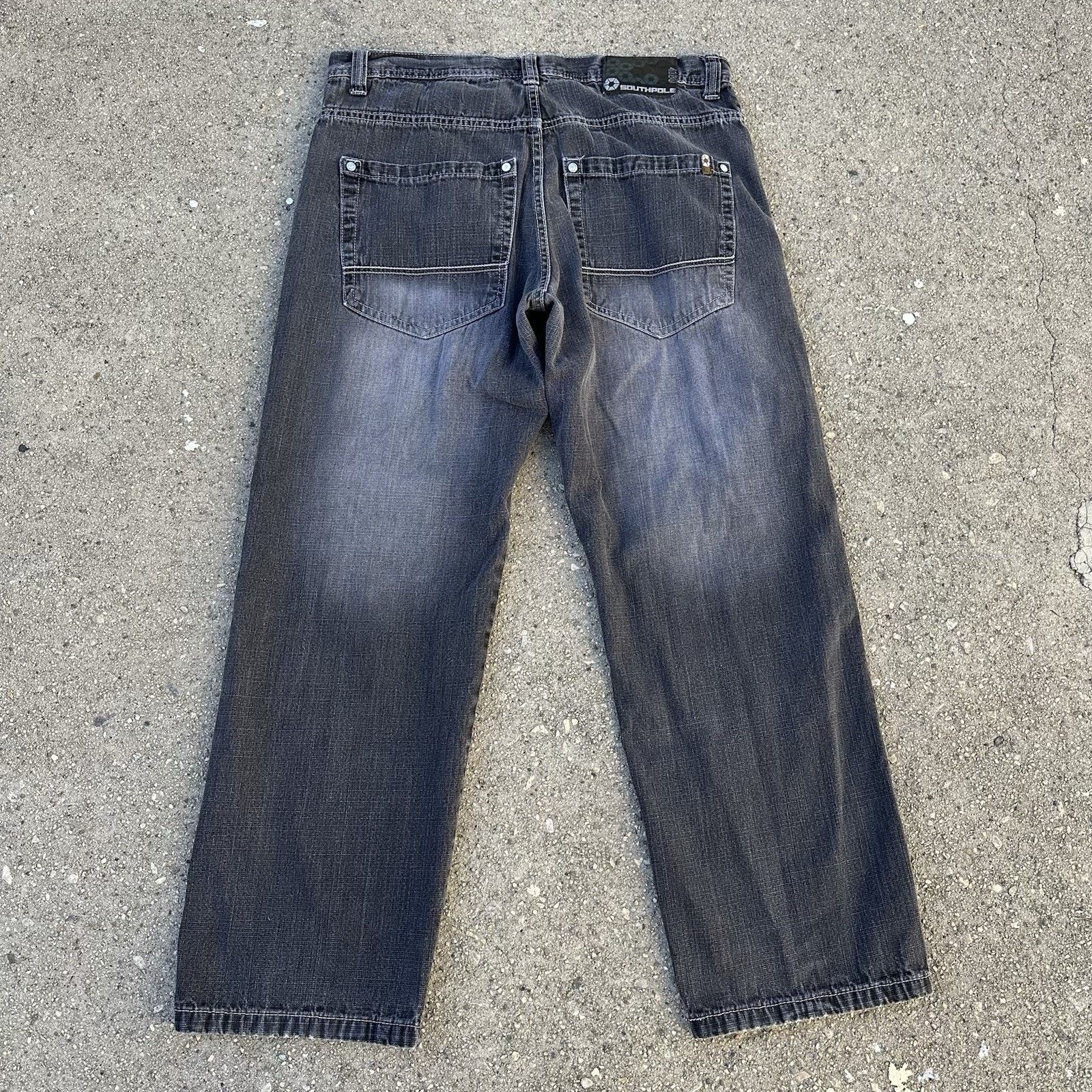Southpole × Vintage Vintage Y2K Southpole Faded Black Baggy Denim Jeans 38x32 Size US 38 / EU 54 - 4 Thumbnail