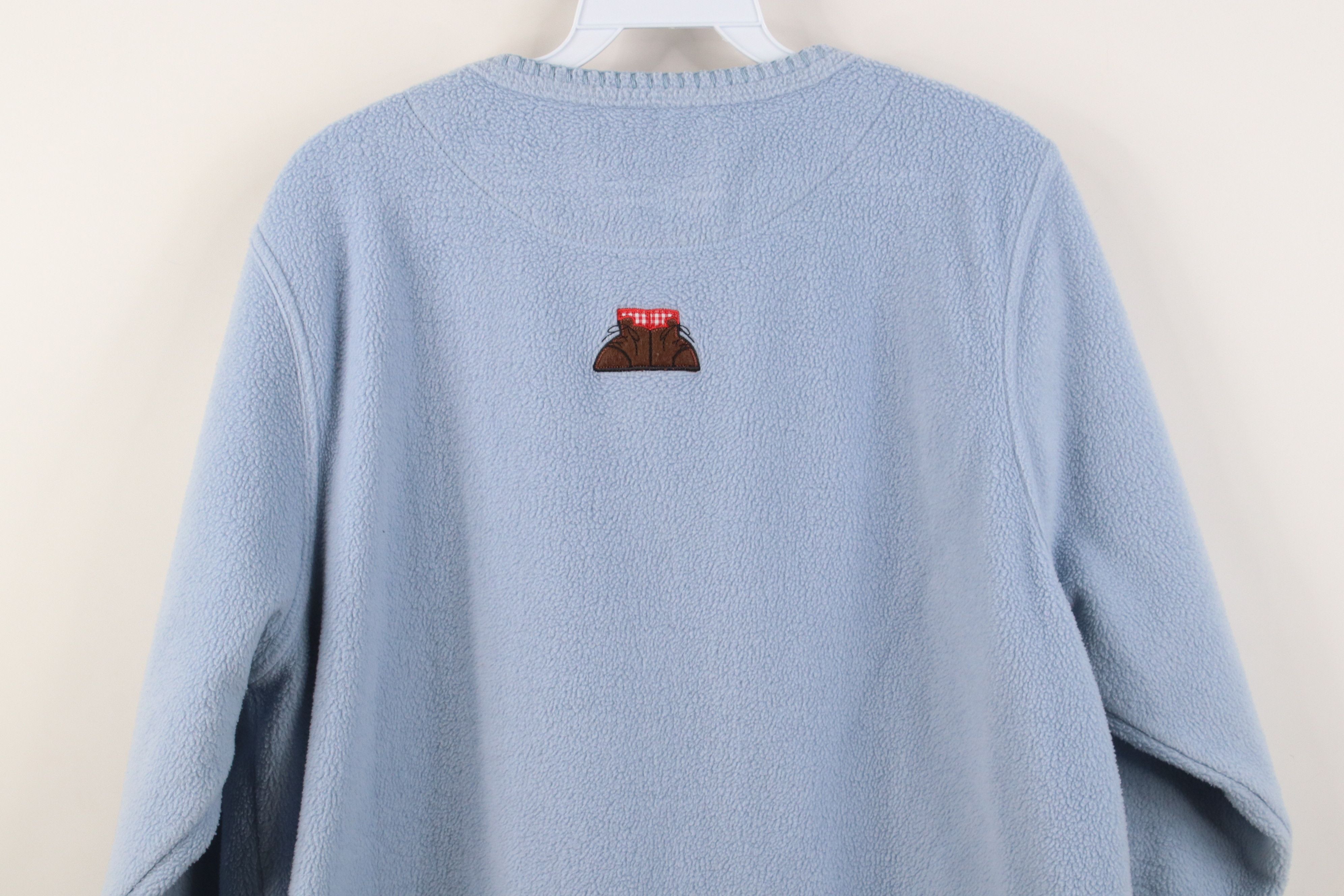 Vintage Vintage 90s Streetwear Cat Kitten Fleece Sweater Blue Size L / US 10 / IT 46 - 9 Thumbnail