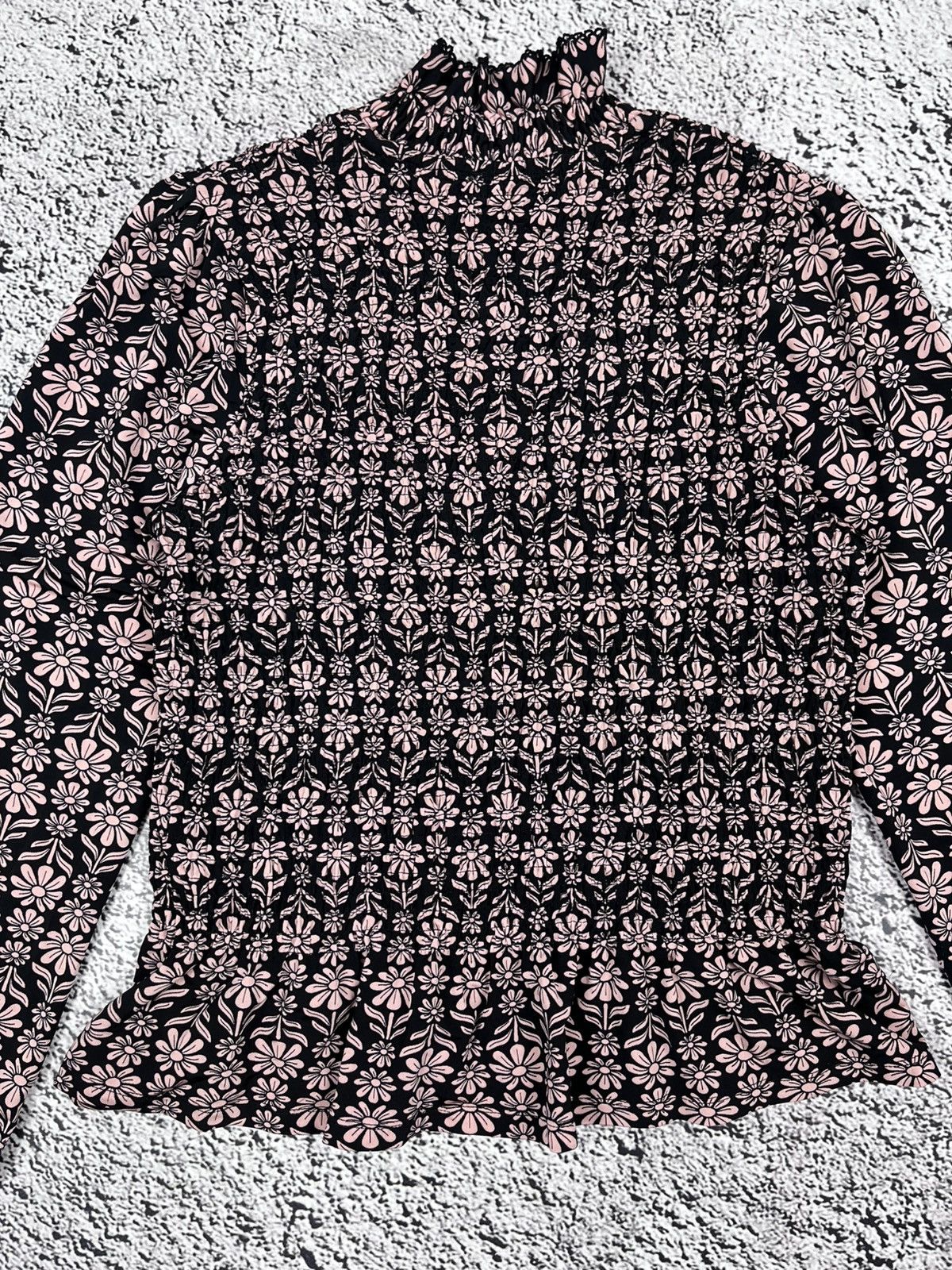 Sandro Vintage Sandro Stretch Floral Turtleneck Blouse Top Size M / US 6-8 / IT 42-44 - 11 Thumbnail